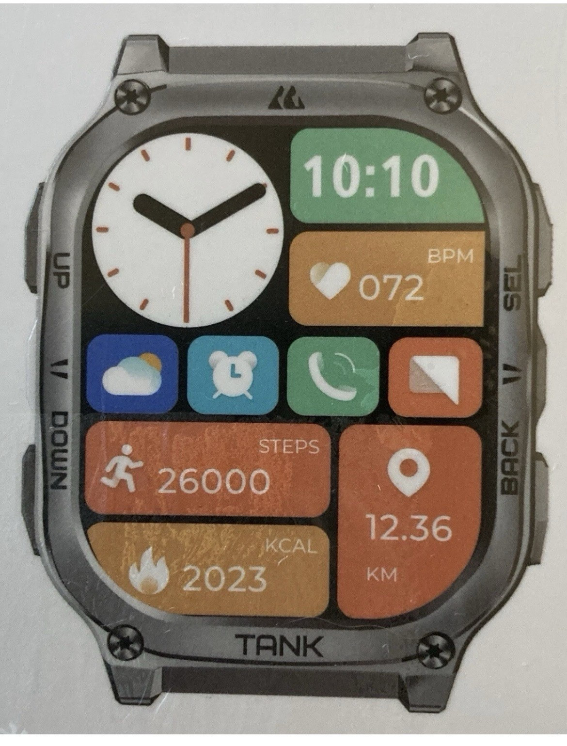 KOSPET TANK M3 49mm Smartwatch Stainless Steel Gray Case Black Silicone