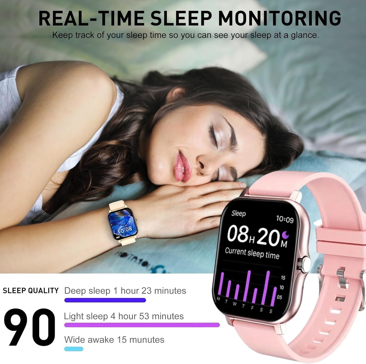 Elegant 1.81” Bluetooth Smart Watch with Sleep Tracker for Active Lifestyles