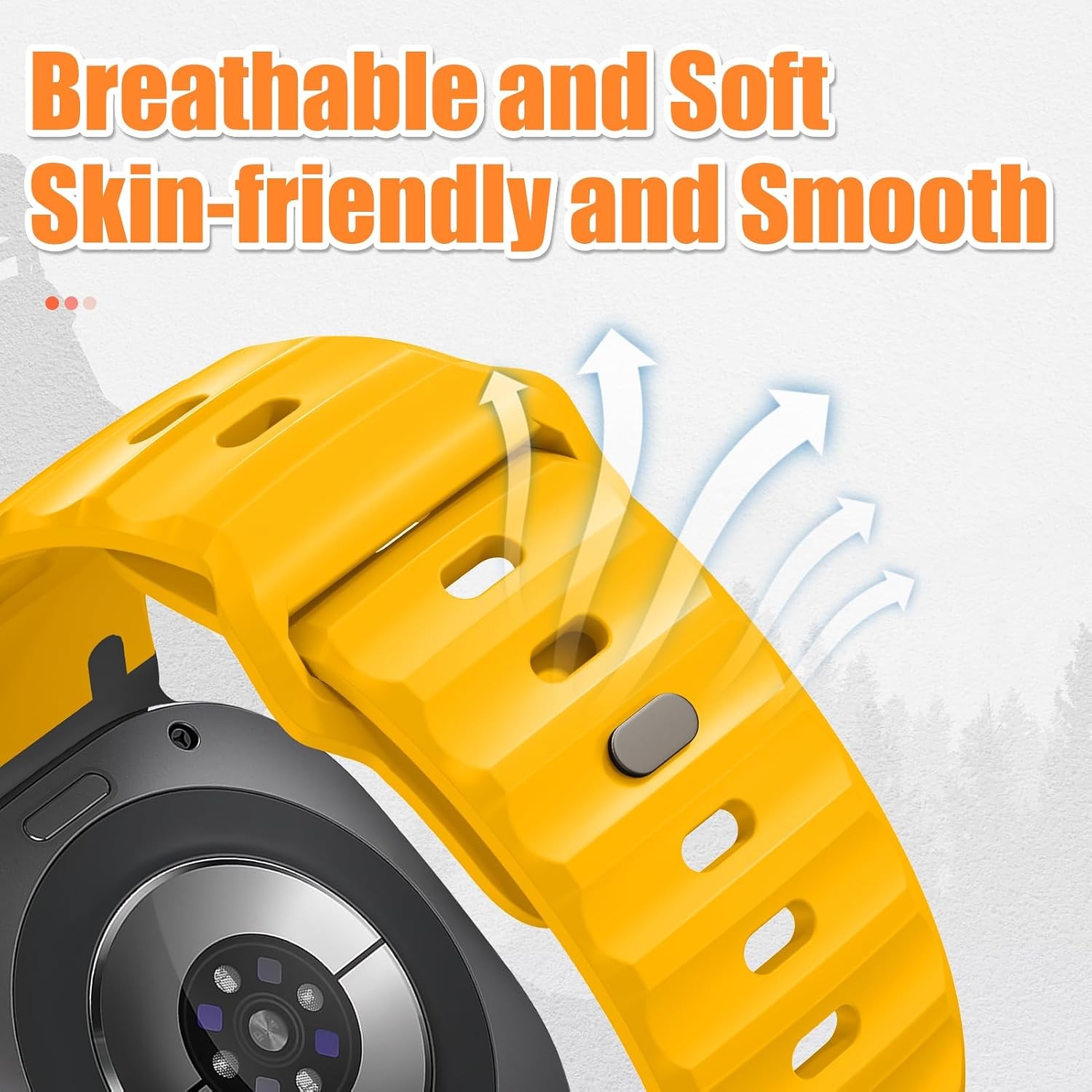 Waterproof Marine Silicone Strap for Samsung Galaxy Watch Ultra 47mm, Soft Band