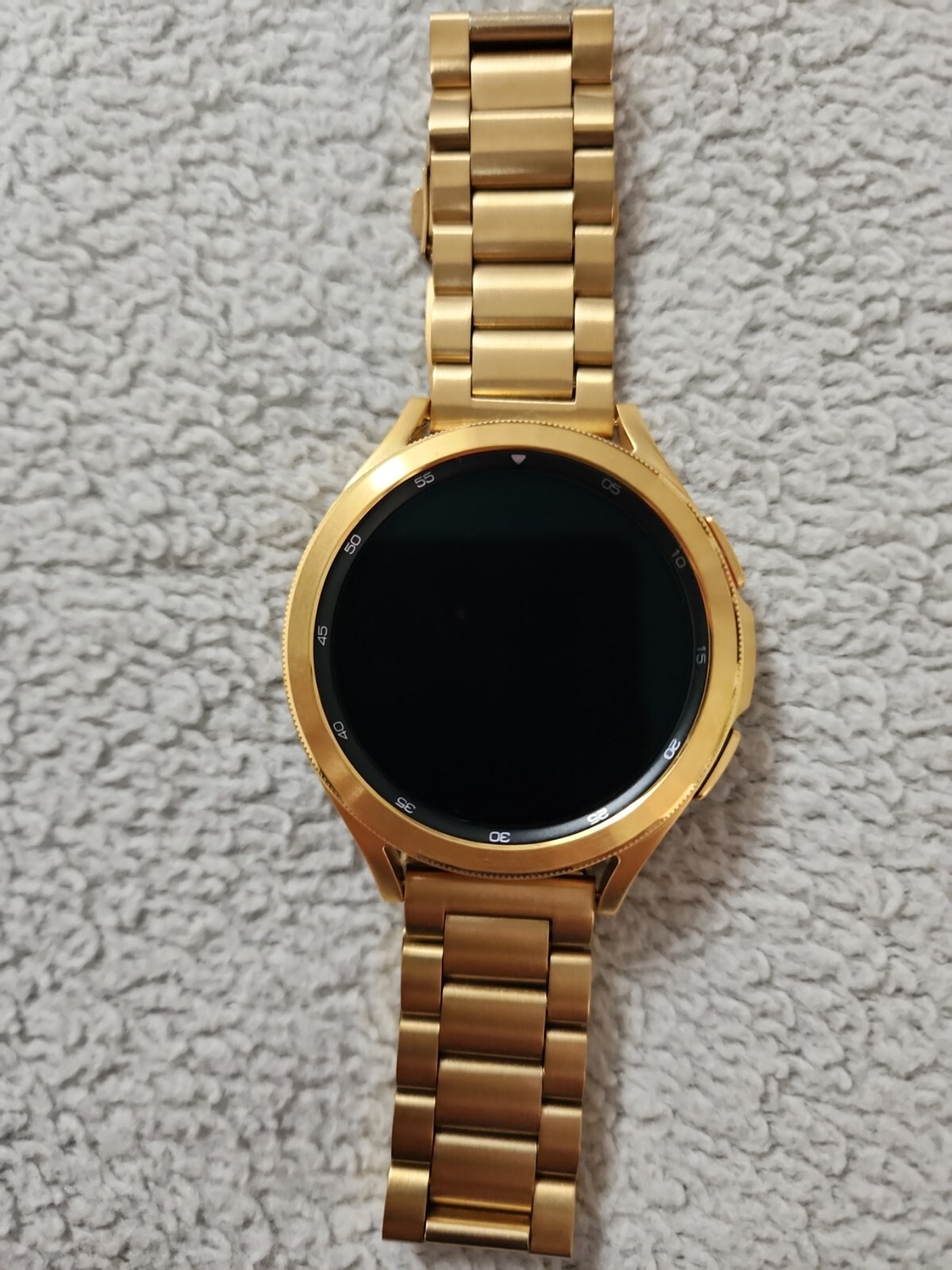 Custom 24k Gold Plated 46mm Samsung Galaxy Watch 4 Classic LTE, Gold Band