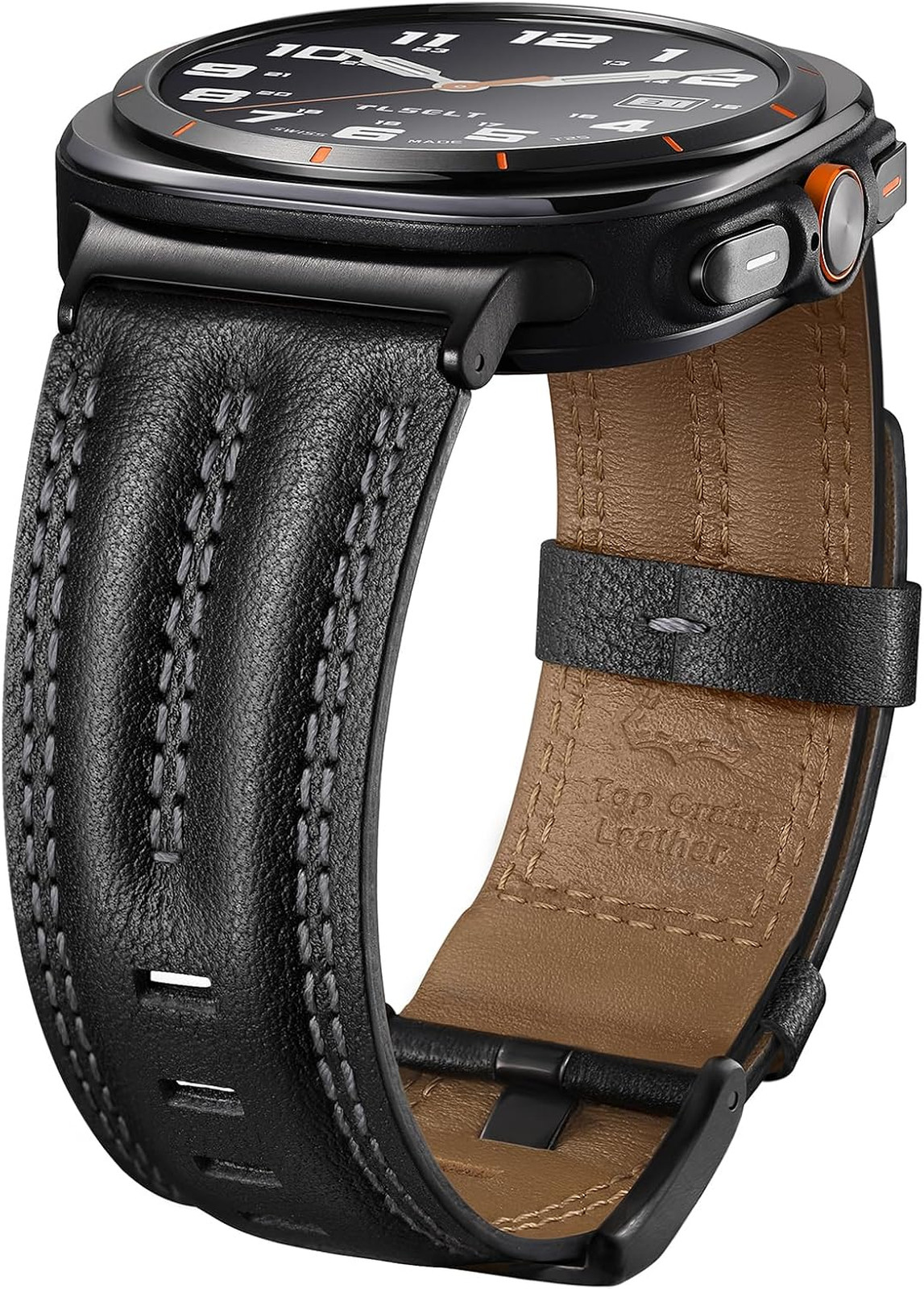 Leather Band for Samsung Galaxy Watch Ultra 2 47mm Handcrafted Dual-Stitched