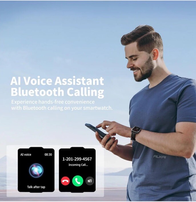 Smart Watch Rugged and Military AI Assistant Tracking, Health Monitoring