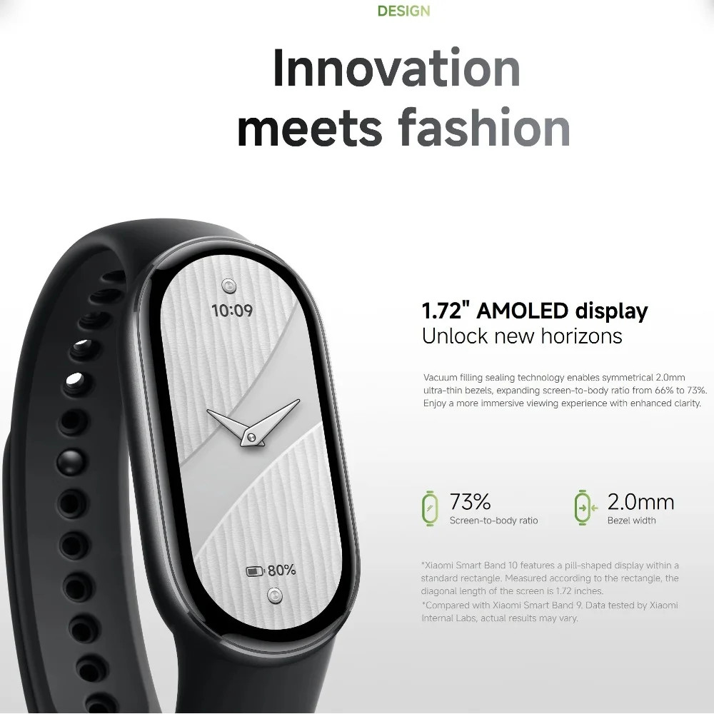 Global version of Xiaomi smart bracelet 10 1.72-inch AMOLED display watch 5ATM