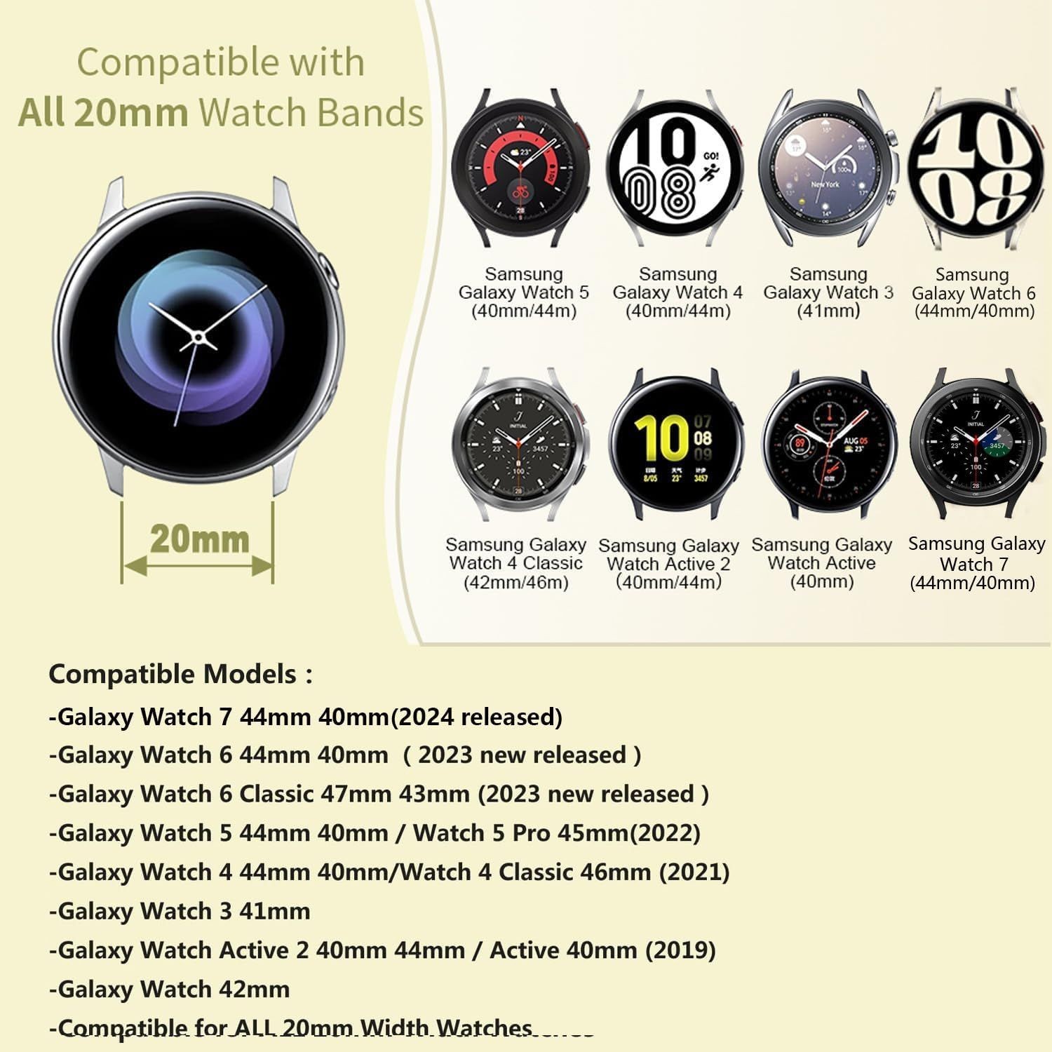 Rainbow Silicone Wristband for Samsung Galaxy Watch Active 40mm/44mm Smartwatch