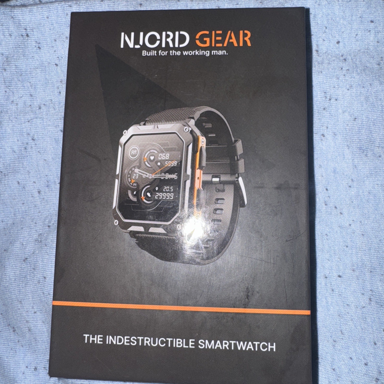 NJORD GEAR Apex Indestructible Smartwatch 46mm Black Silicone Band Bluetooth