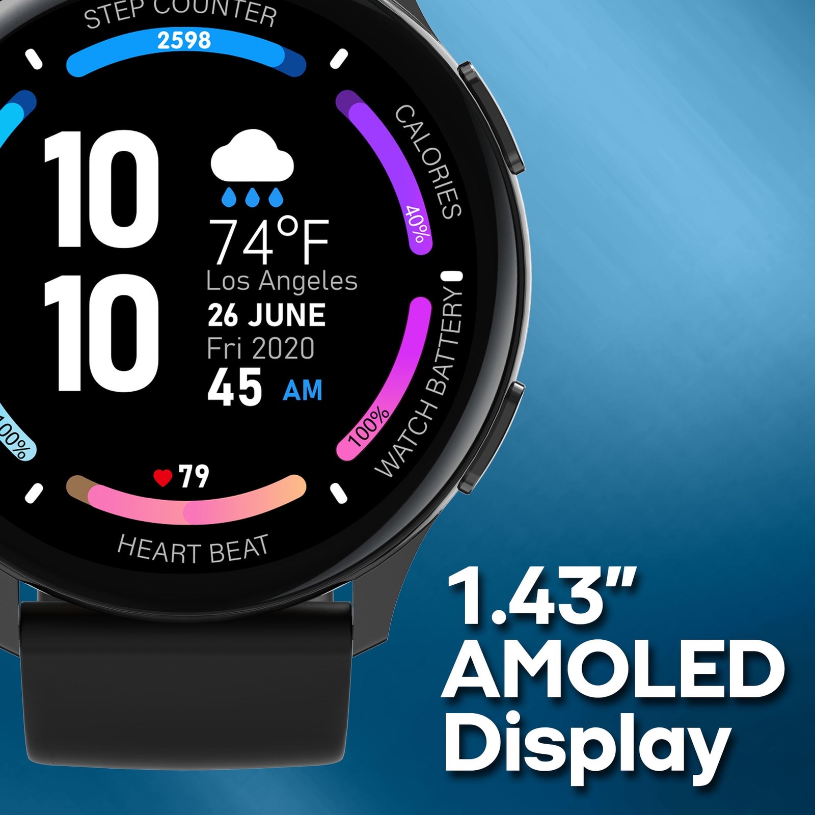 3Plus Callie Smartwatch with 1.43″ AMOLED Display, Call Functionality, Heart Rat