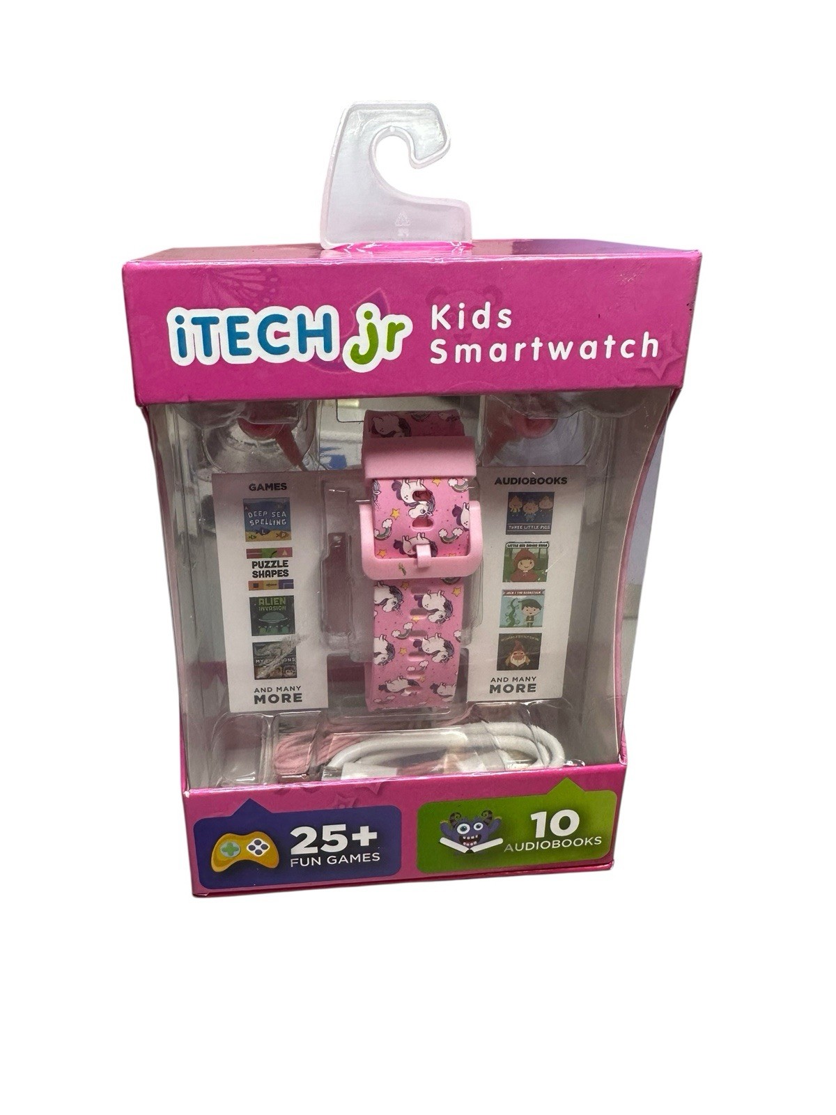 iTech Junior Girls Earbuds & Smartwatch Set – Pink Unicorn Print