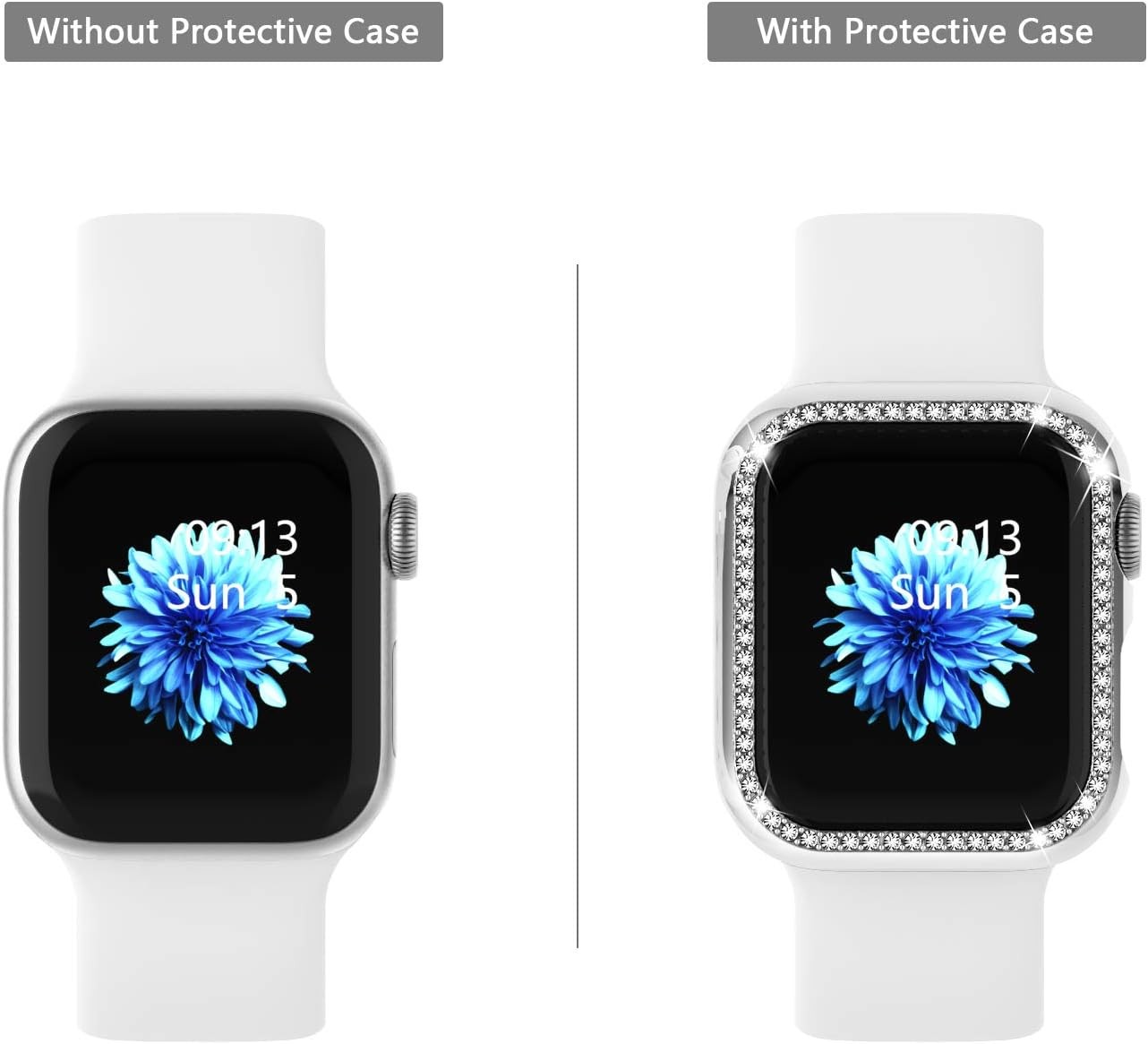 Bling Rhinestone Case For Apple Watch Series 6/5/4 SE 40mm Protective Bumper Cov