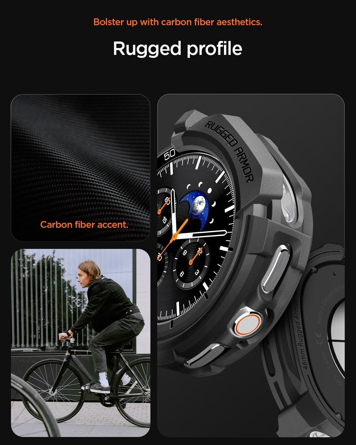 Rugged Armor Samsung Galaxy Watch 8 Classic 46mm Matte Black