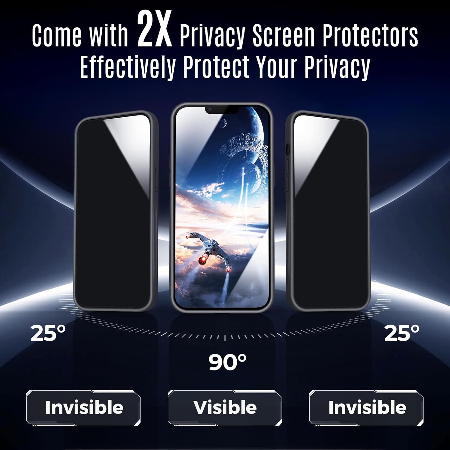 X2 Privacy Screen Protectors For iPhone 13 6.1″ Shockproof Case with Camera Prot