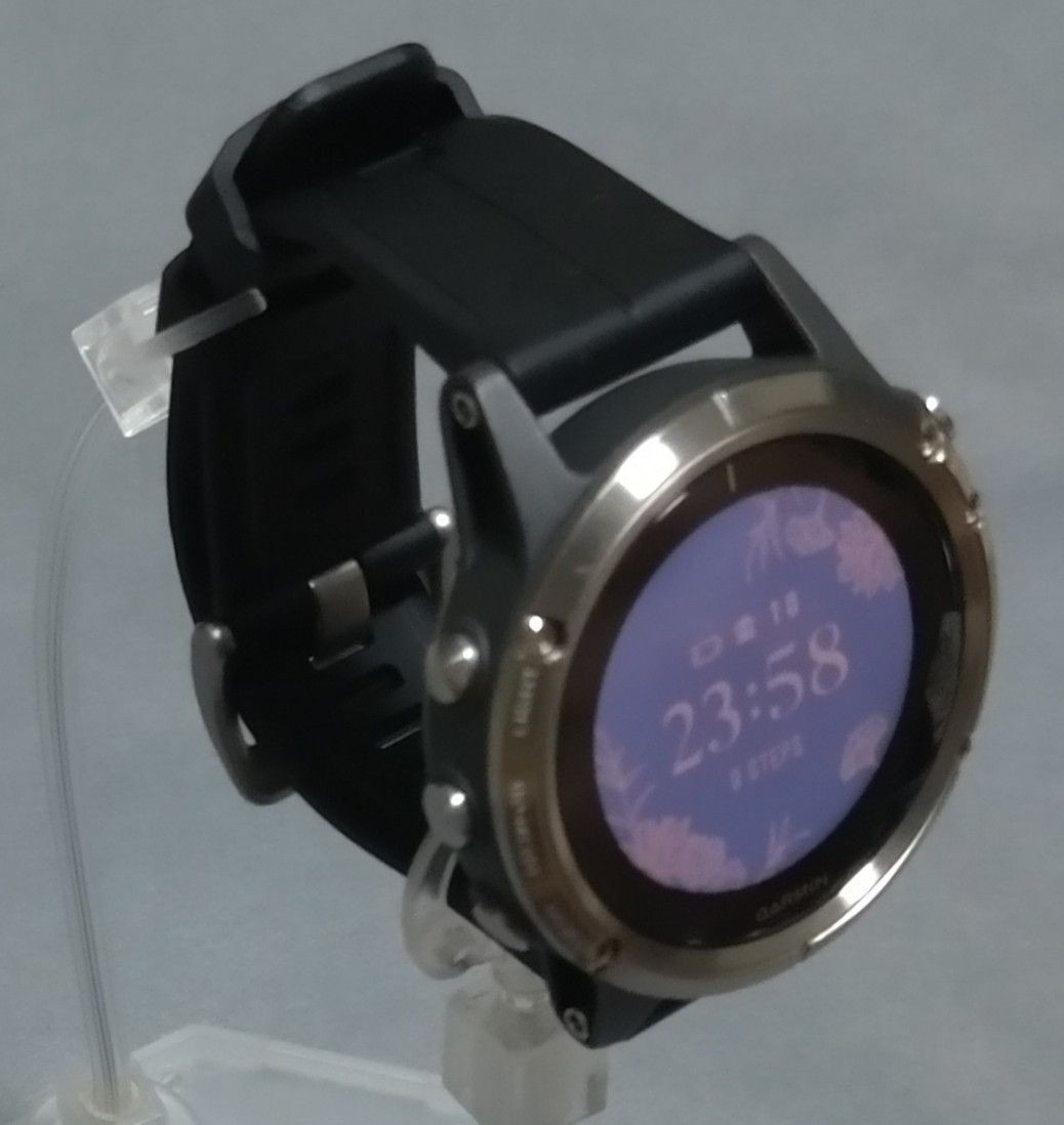 GARMIN fenix 5 PLUS Smartwatch Green Titanium Case GPS Sport Watch Used