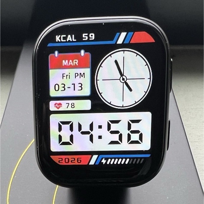 FitVII HM57 Smart Watch Fitness Tracker Black 45mm Touchscreen Android iOS