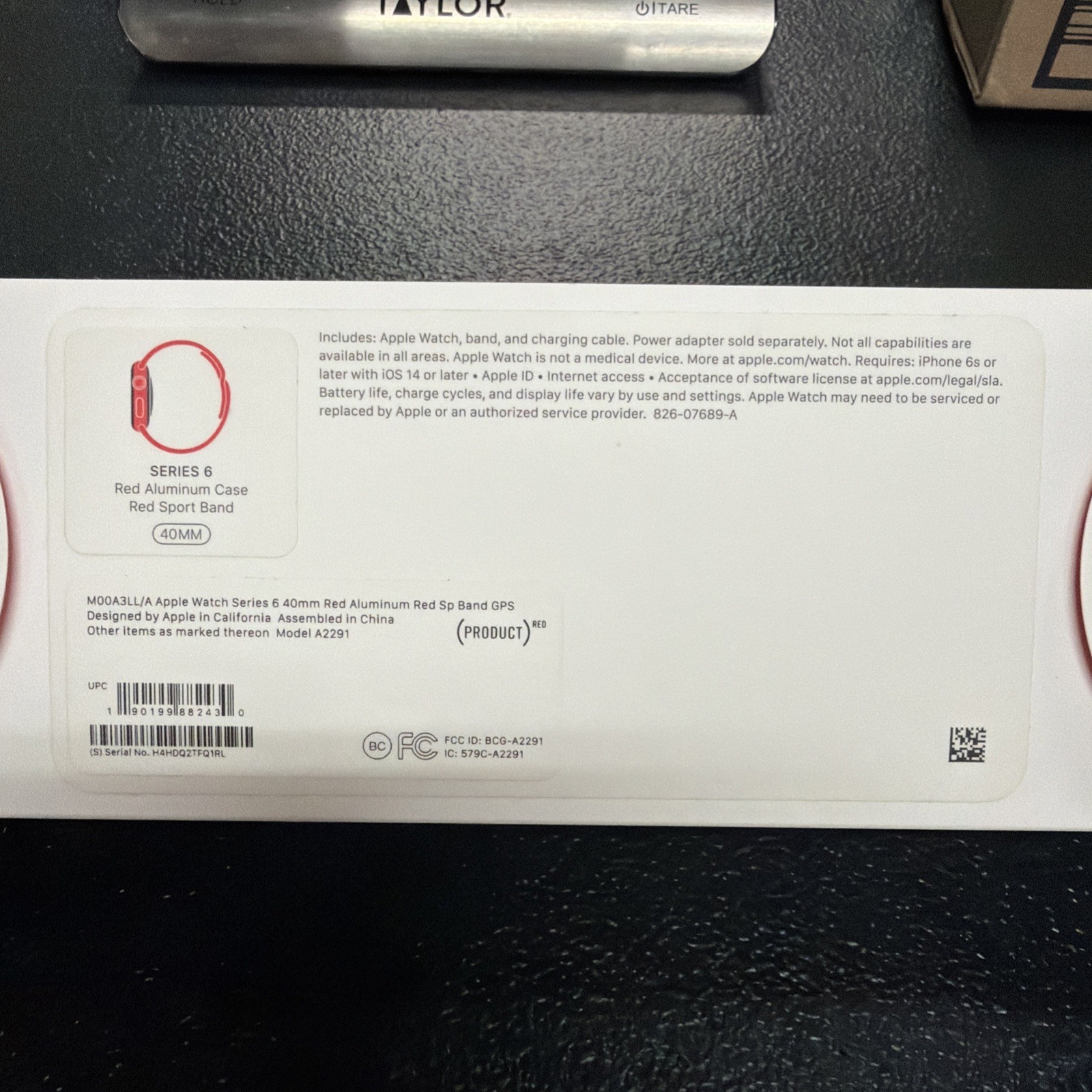 Apple Watch Series 6 40mm Product RED GPS WiFi Bluetooth M00A3LL/A