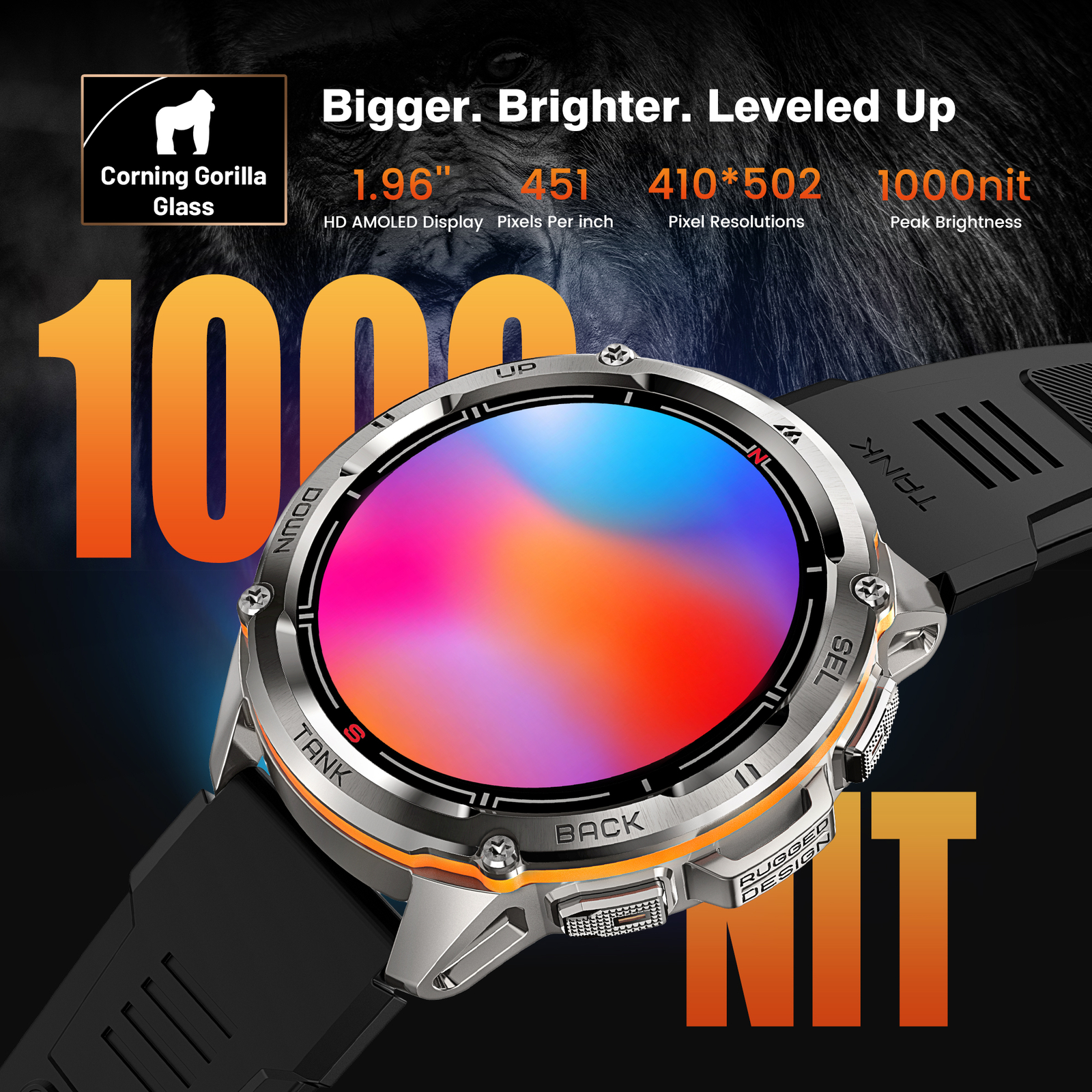 2024 KOSPET TANK T3 Ultra Smart Watch Men GPS Smart Watch With Magnetic Strap