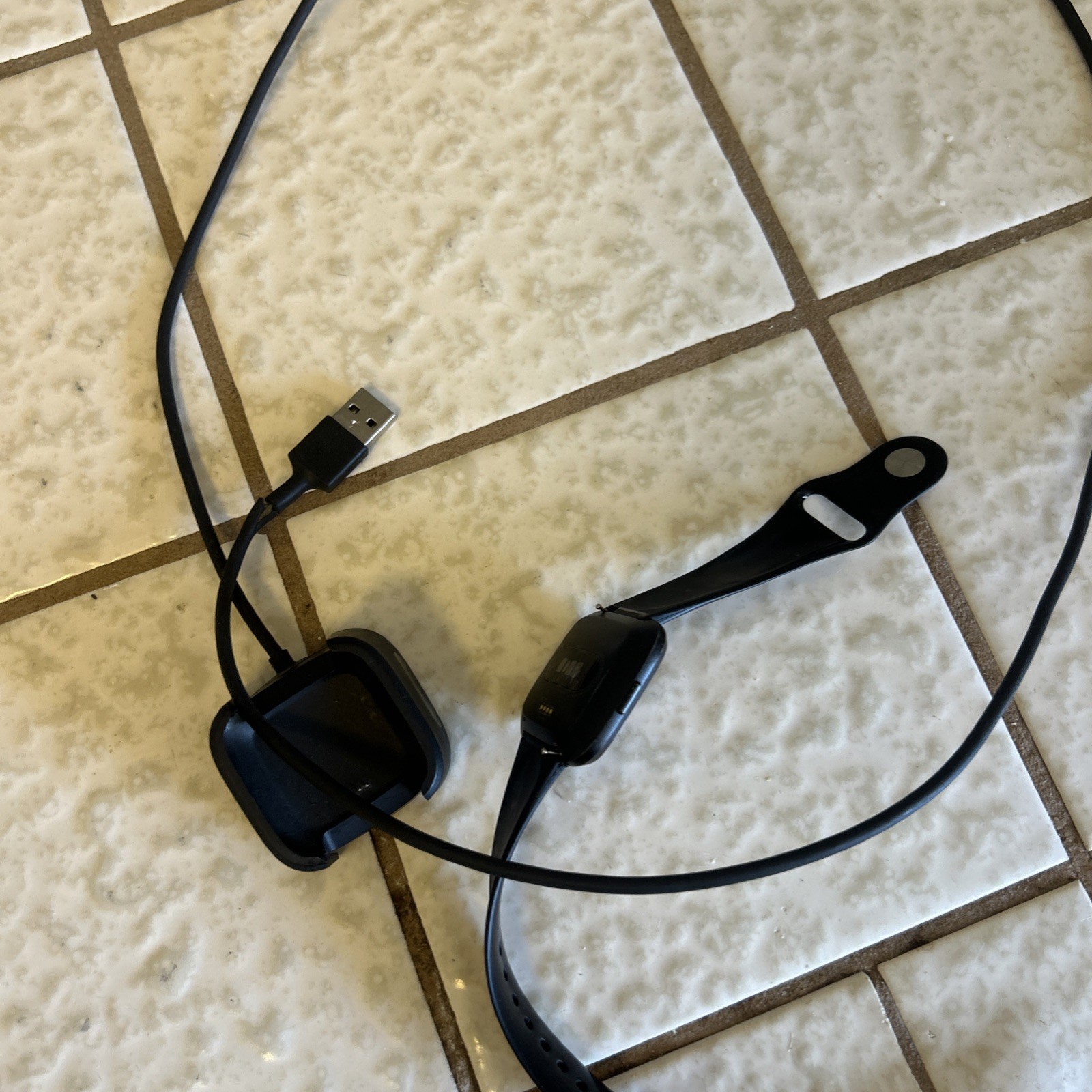 Fitbit Versa 2 Tracker, Black W/ Cord