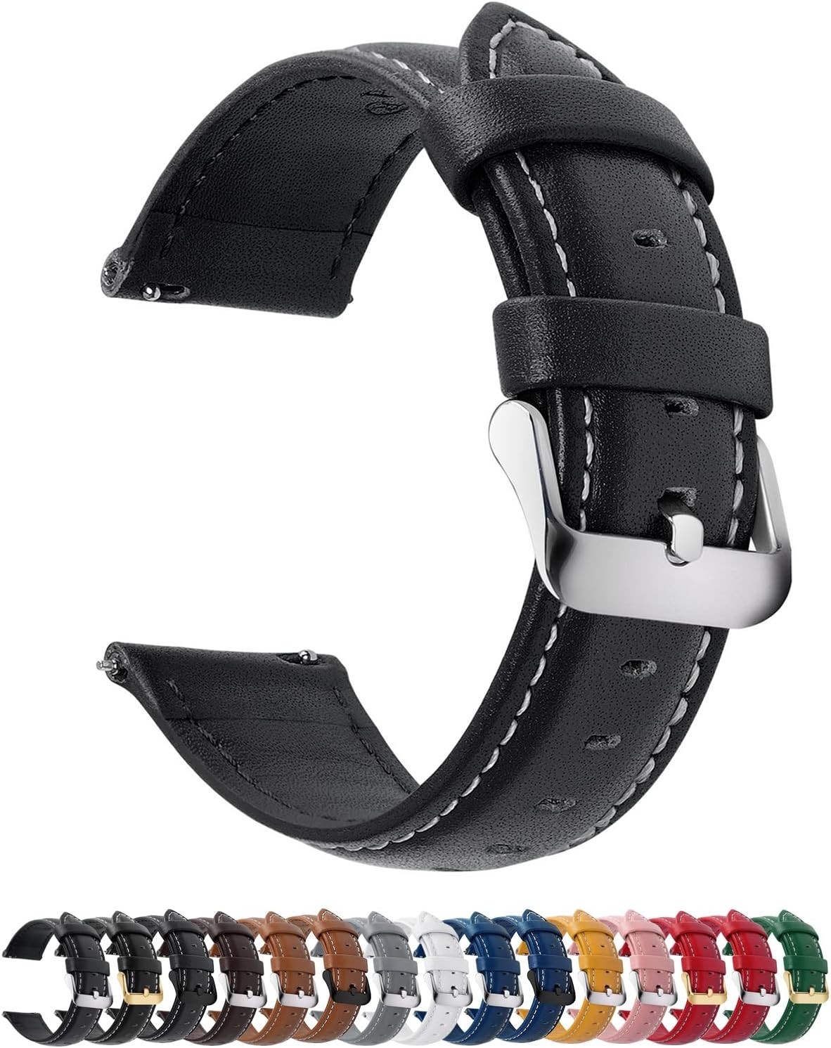 18mm Leather Strap Compatible with Garmin Venu 2S/3S/4 (41mm)