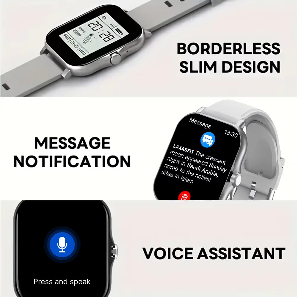 LAXASFIT Smart Watch Bluetooth Call Fitness Tracker Heart Rate Monitor