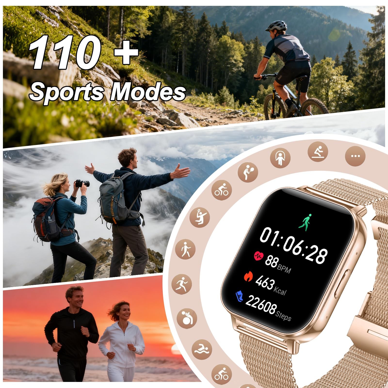 Smart Watches for Women,1000mAh Battery, Compatible with Android & iPhone, 1….