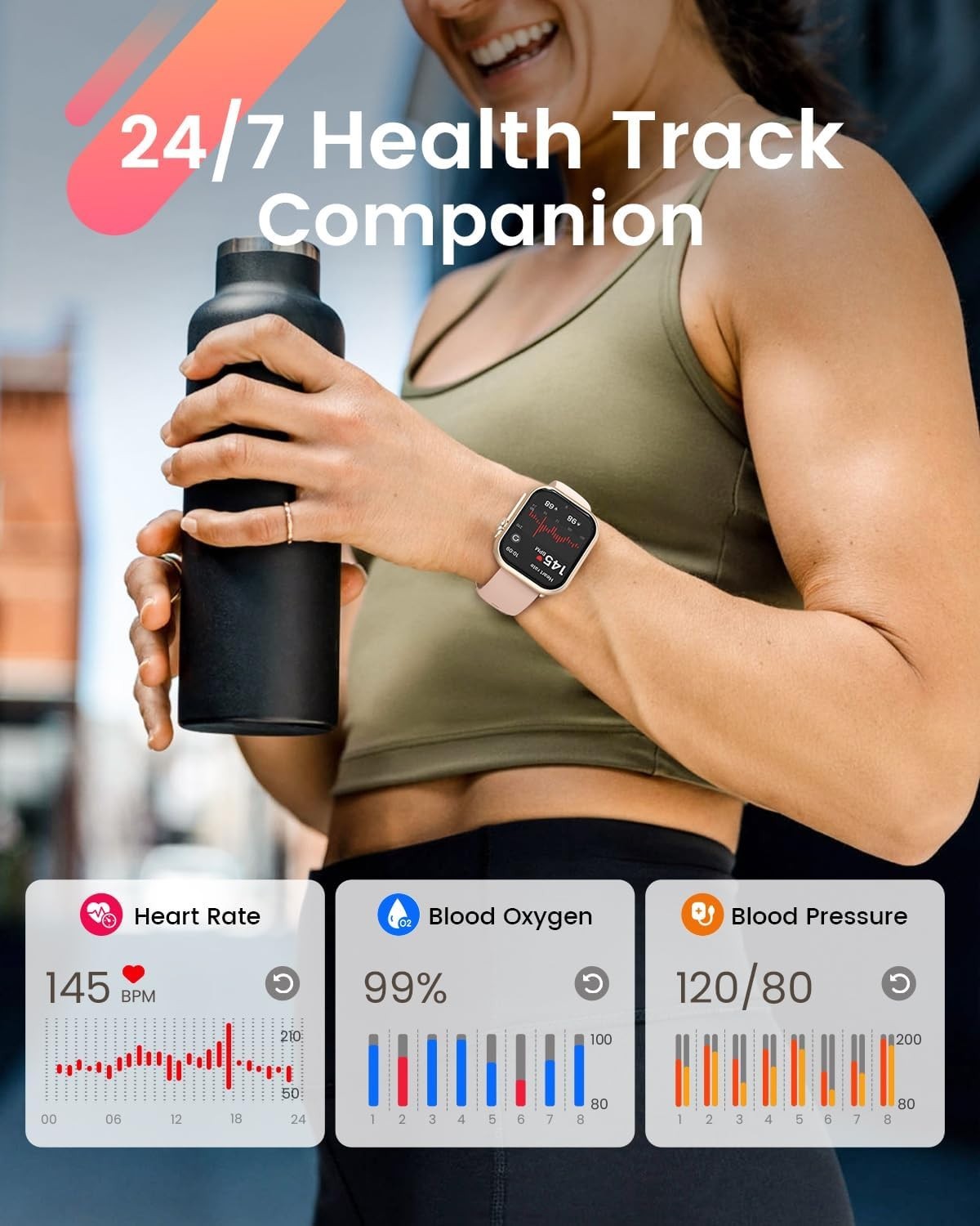 Stylish Smartwatch with 30+ Days Battery, Health Monitoring & Bluetooth Calls