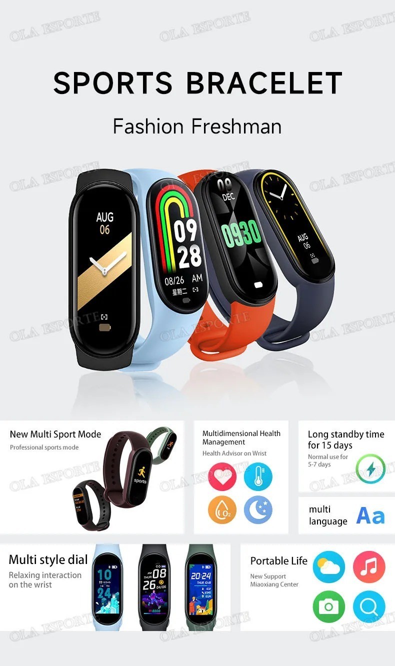 M7 Smart Watch Fitness Tracker Heart Rate Sleep Monitor Waterproof Band ⌚