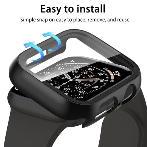 6 Pack Case for Apple Watch SE 3/SE 2nd Gen Series 6 5 4 SE 44mm Screen Protecto