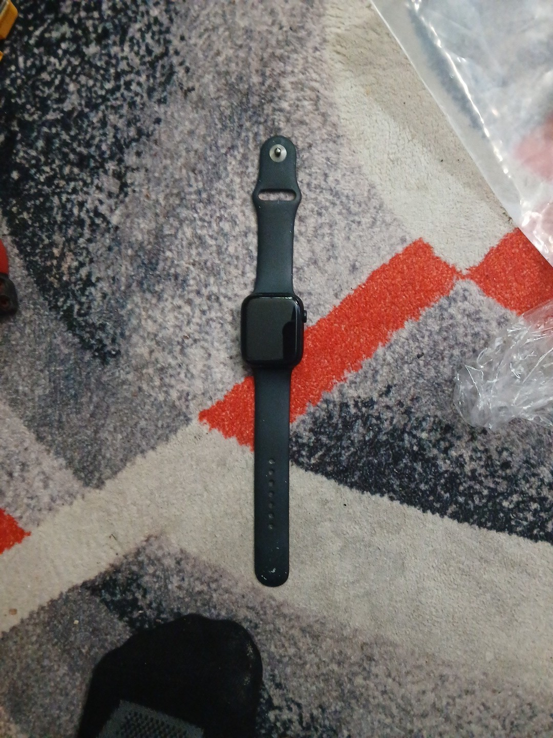 Apple Watch Series 9 45mm Aluminum Case with M/L Sport Band – Midnight (GPS)…