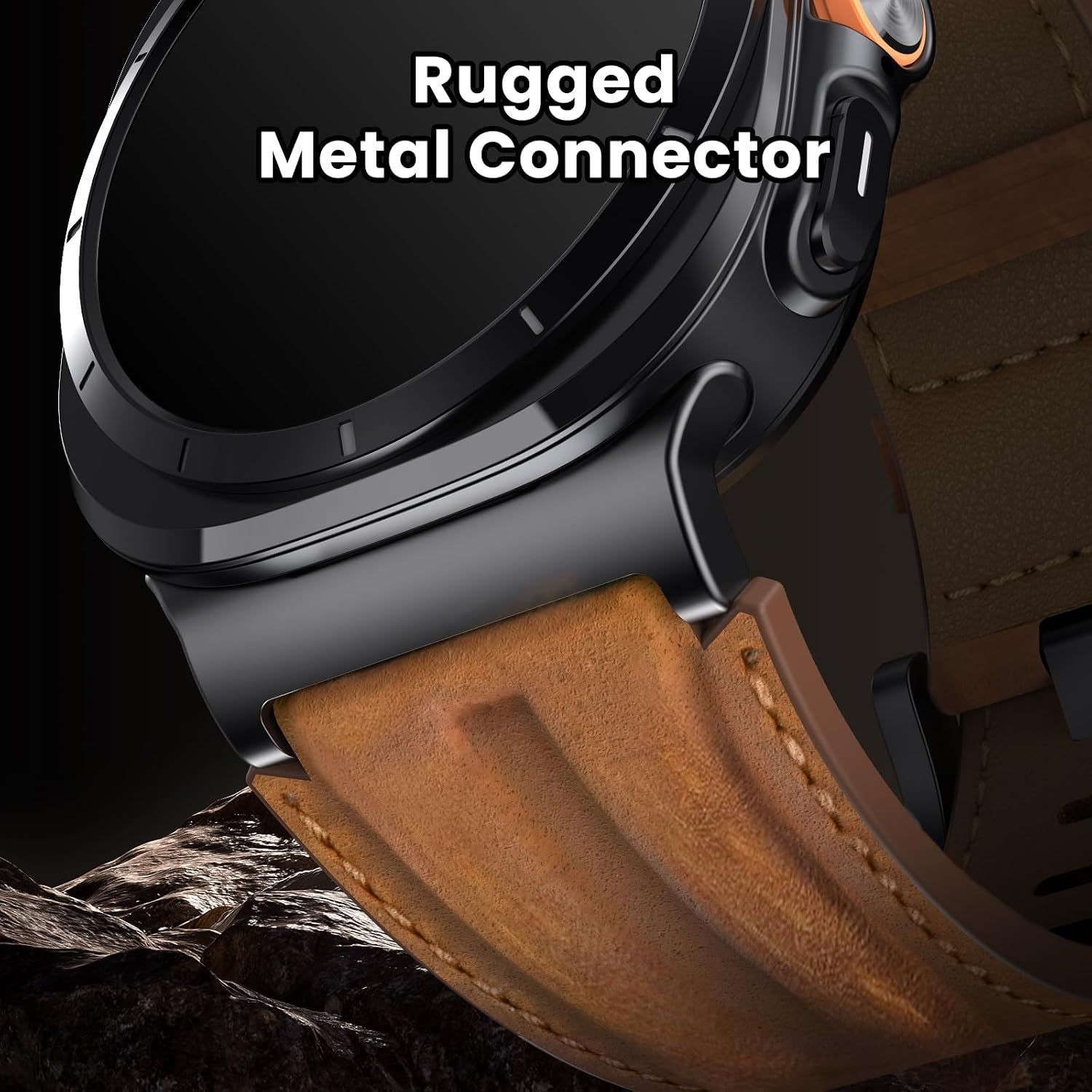 Outdoor Leather Only Strap for Samsung Galaxy Watch Ultra 47mm, Men & Women