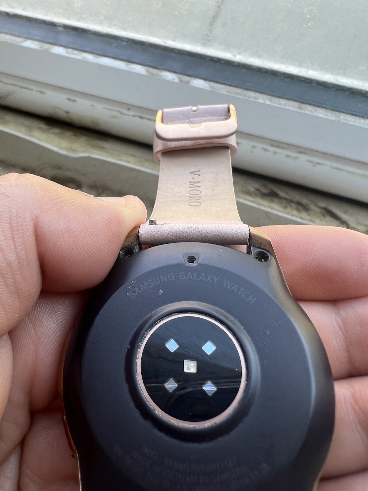 Samsung Galaxy Watch 42mm Rose Gold Stainless Steel Case Pink Classic Buckle…