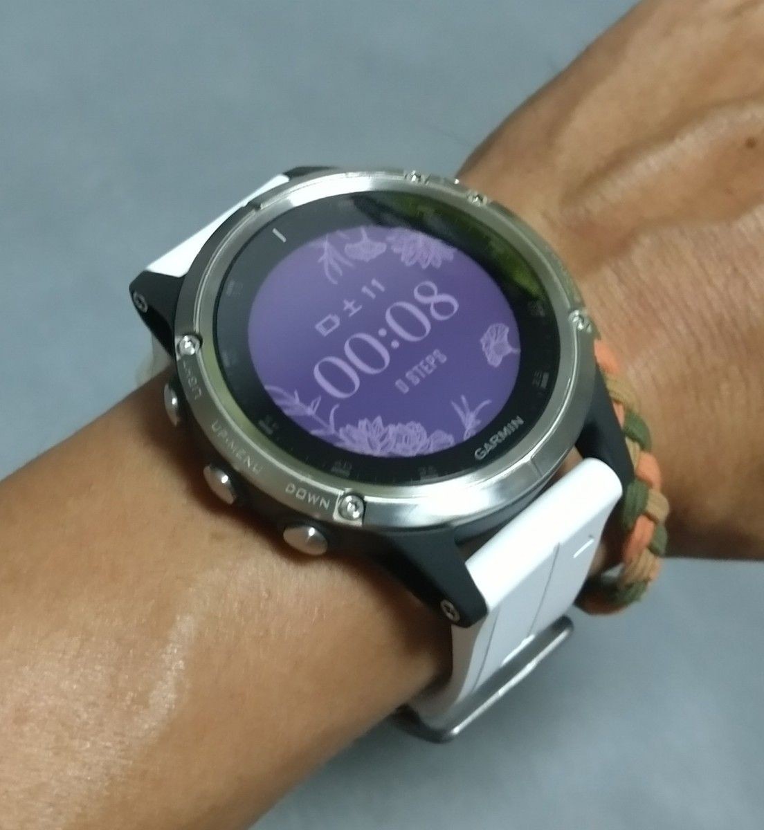 GARMIN fenix 5 PLUS Smartwatch Green Titanium Case GPS Sport Watch Used