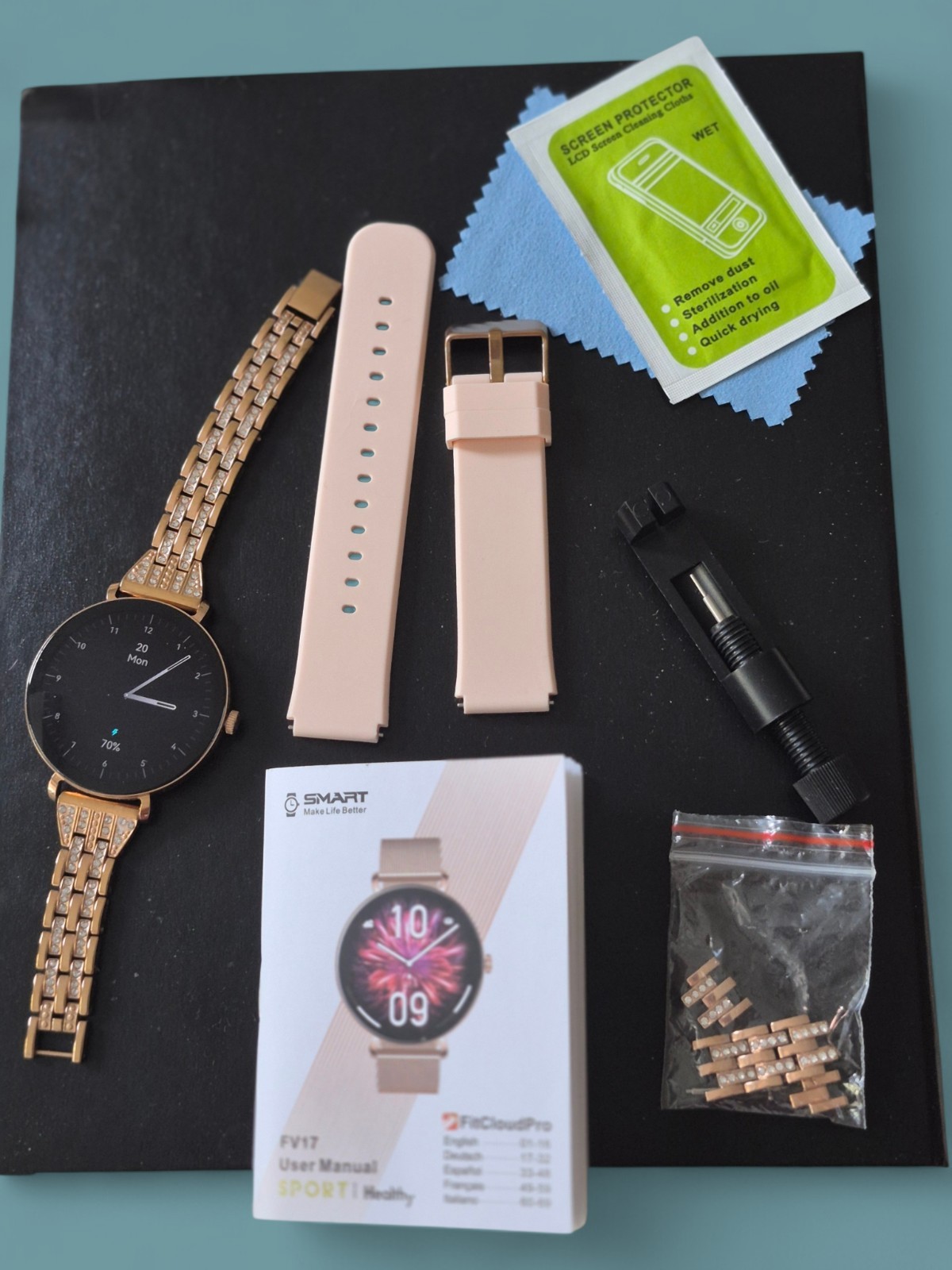 LIGE Women’s Smartwatch – Rose Gold – Bluetooth Calling – FV17 / Fitcloud Pro