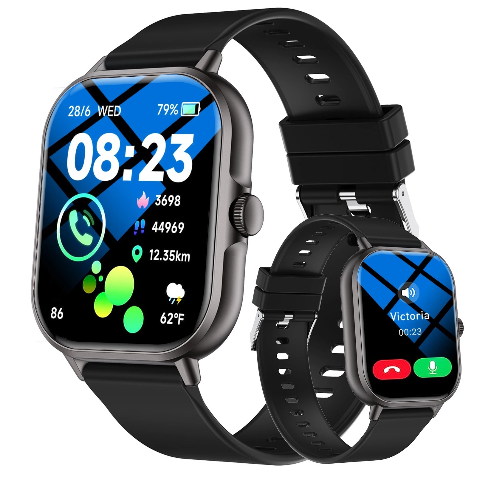 2.01” Smartwatch HD Display Bluetooth Call Fitness Tracker Smart Watch Gym Gift