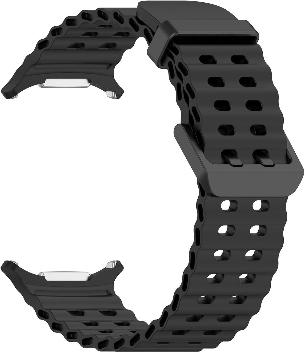 Black Soft Silicone Sport Band for Samsung Galaxy Watch Ultra 2 47mm – Replaceme