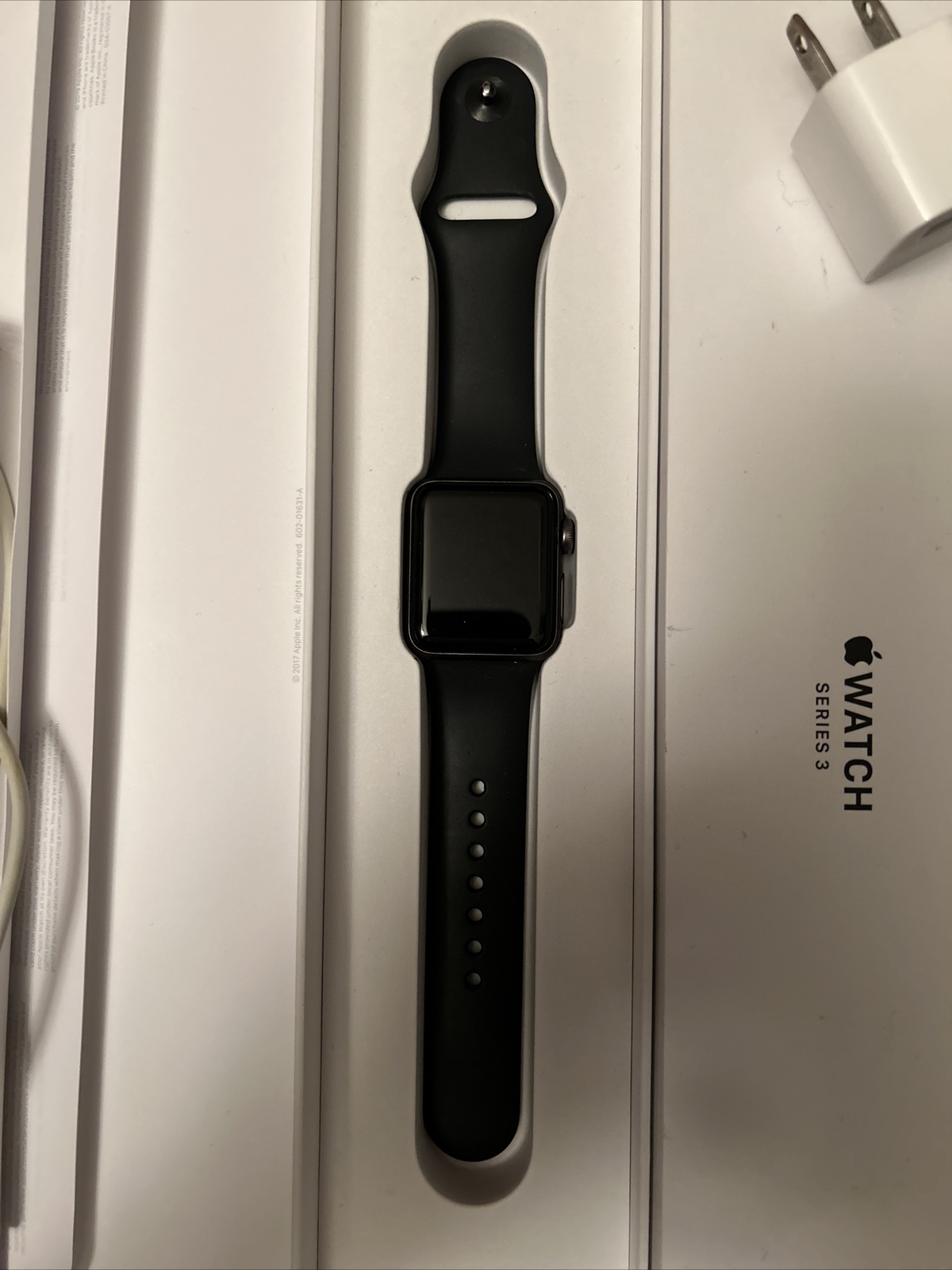 Apple Watch Series 3 38mm Space Gray Aluminum Case with Black Sport Band
