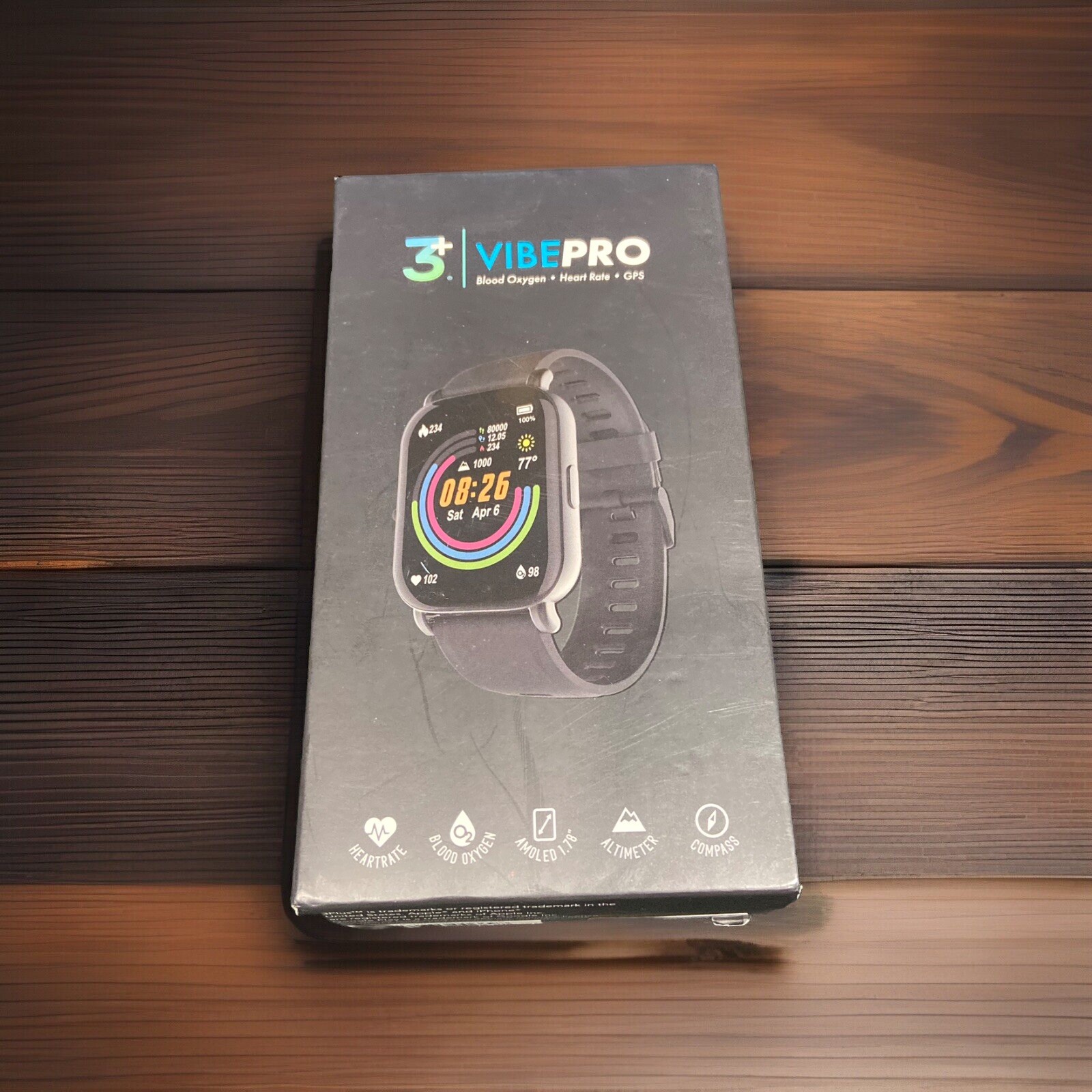 VibePro Smartwatch Blood Oxygen, Heart Rate, GPS & more | Black