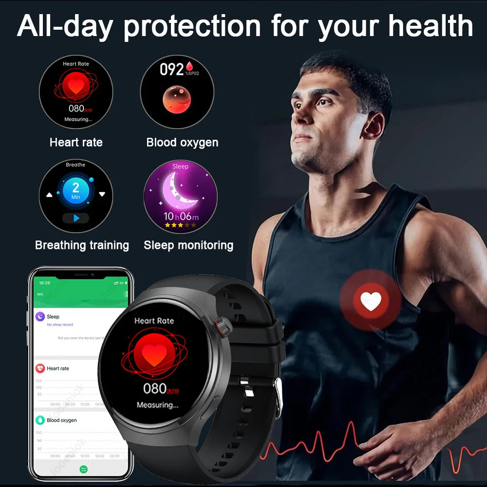 Watch 4 Pro Sports Smart Watch Men 360*360 AMOLED HD Screen Heart Rate Bluetooth