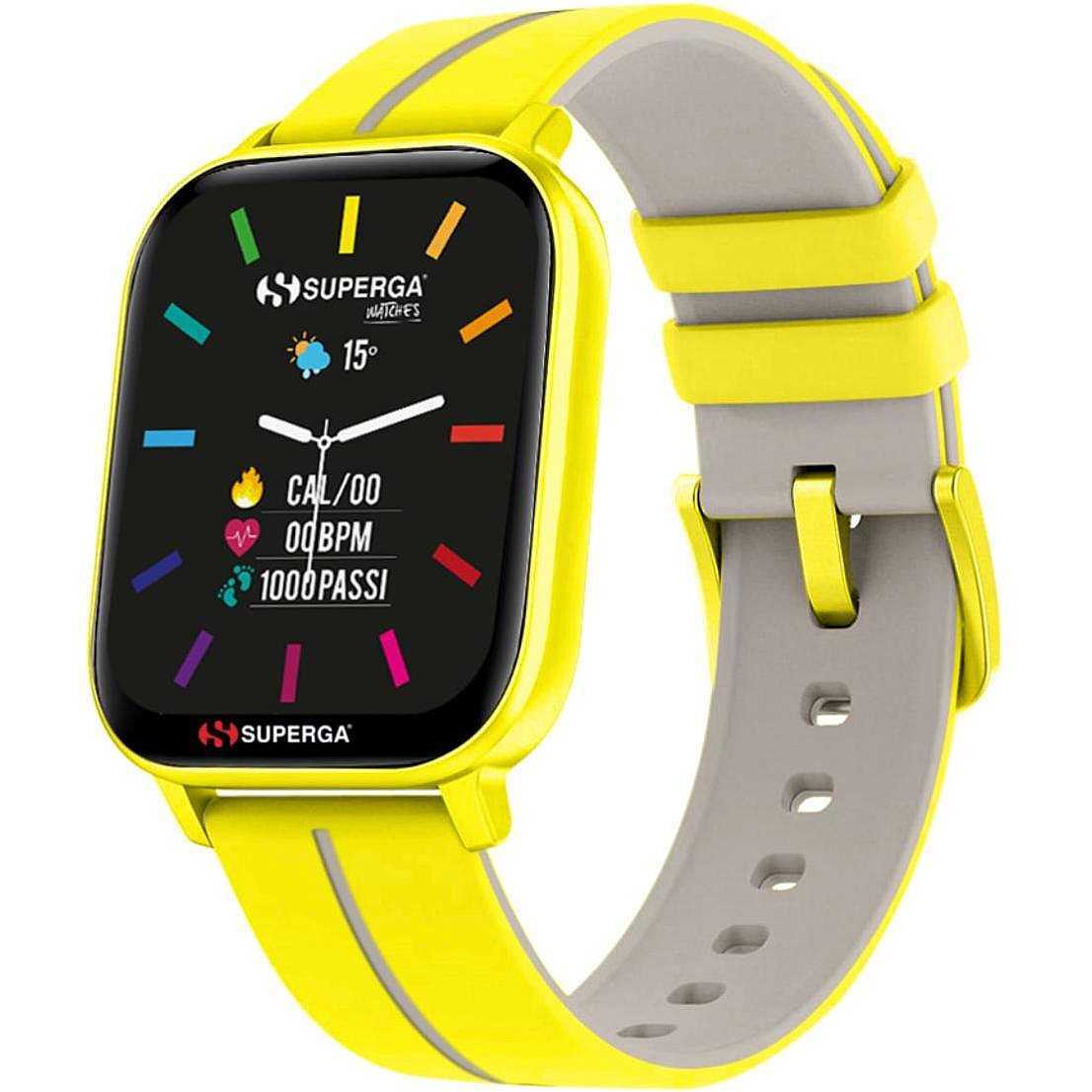 Smartwatch SUPERGA SW-STC010 Silicone Yellow Gray TOUCHSCREEN NEW 2021