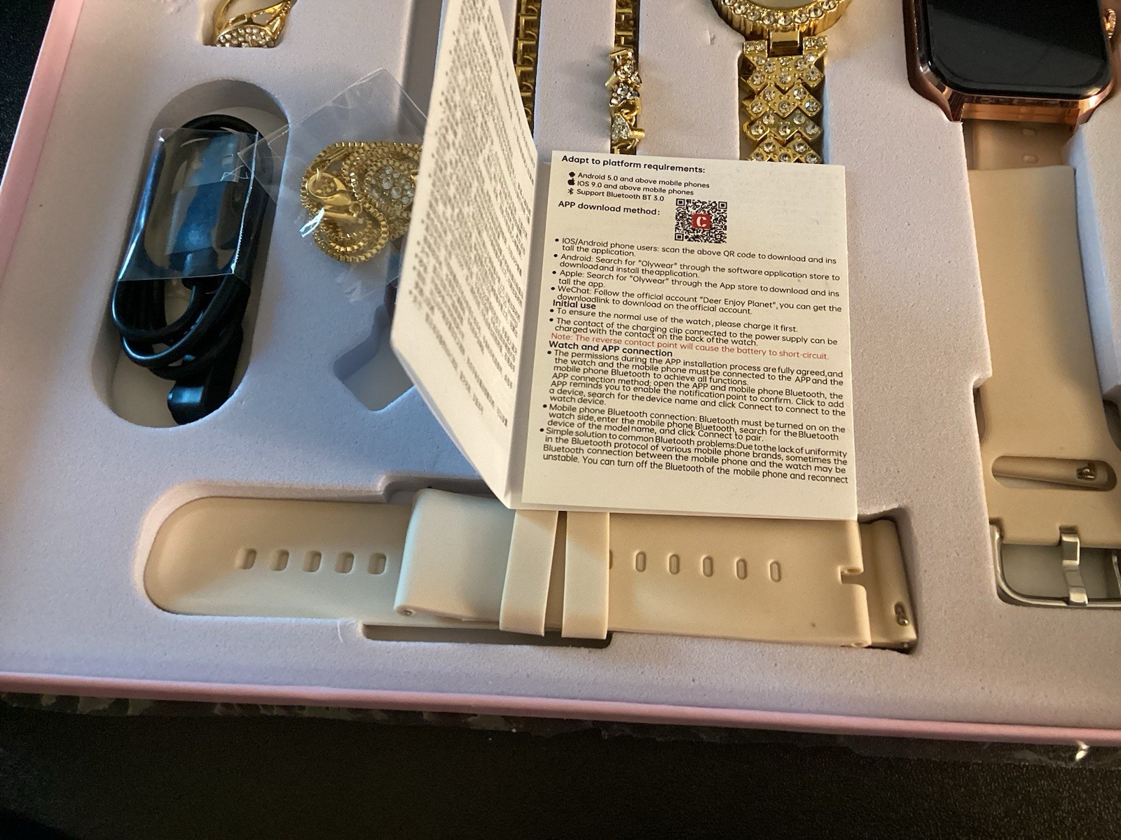 A58 Plus Smart Watch Combo Gift Set Women Fitness Tracker Quartz Health