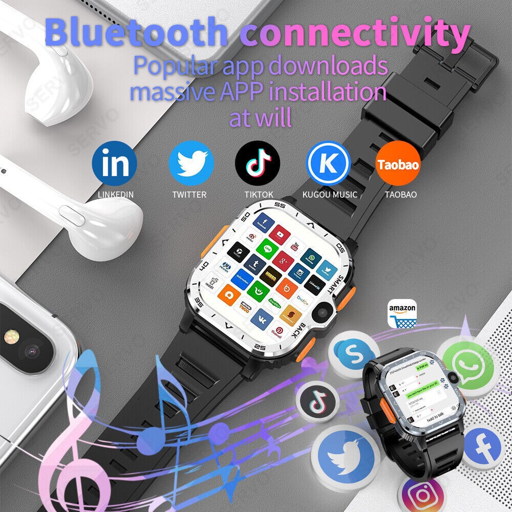 Larger Screen Bluetooth Call Smart Watch 6+128GB Heart Rate Monitor Dual Camera