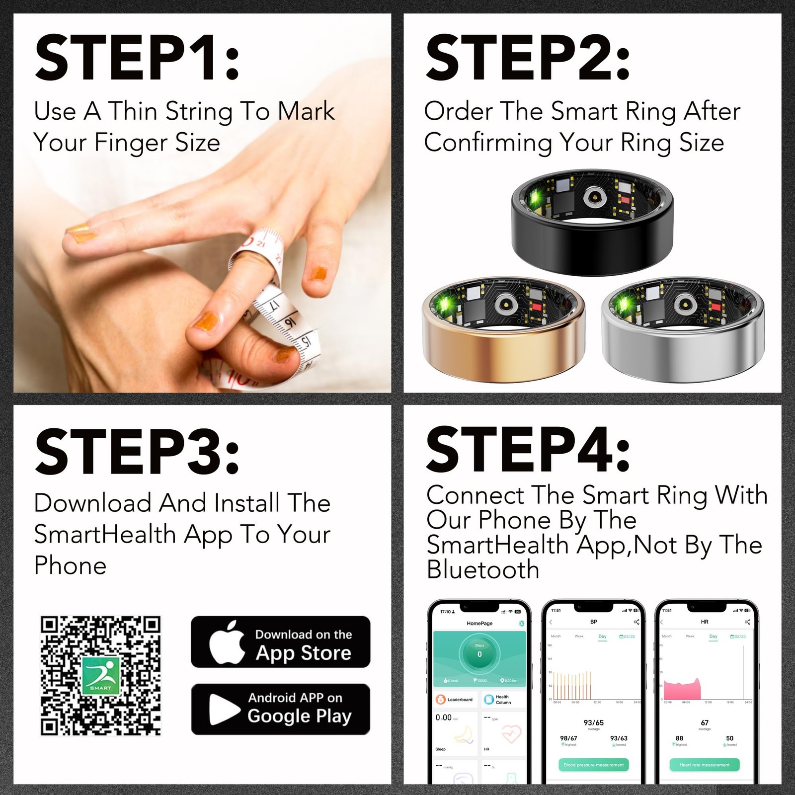 Smart Health Ring Fitness Tracker for Men Women, Sleep, Stress & Activity Mon…