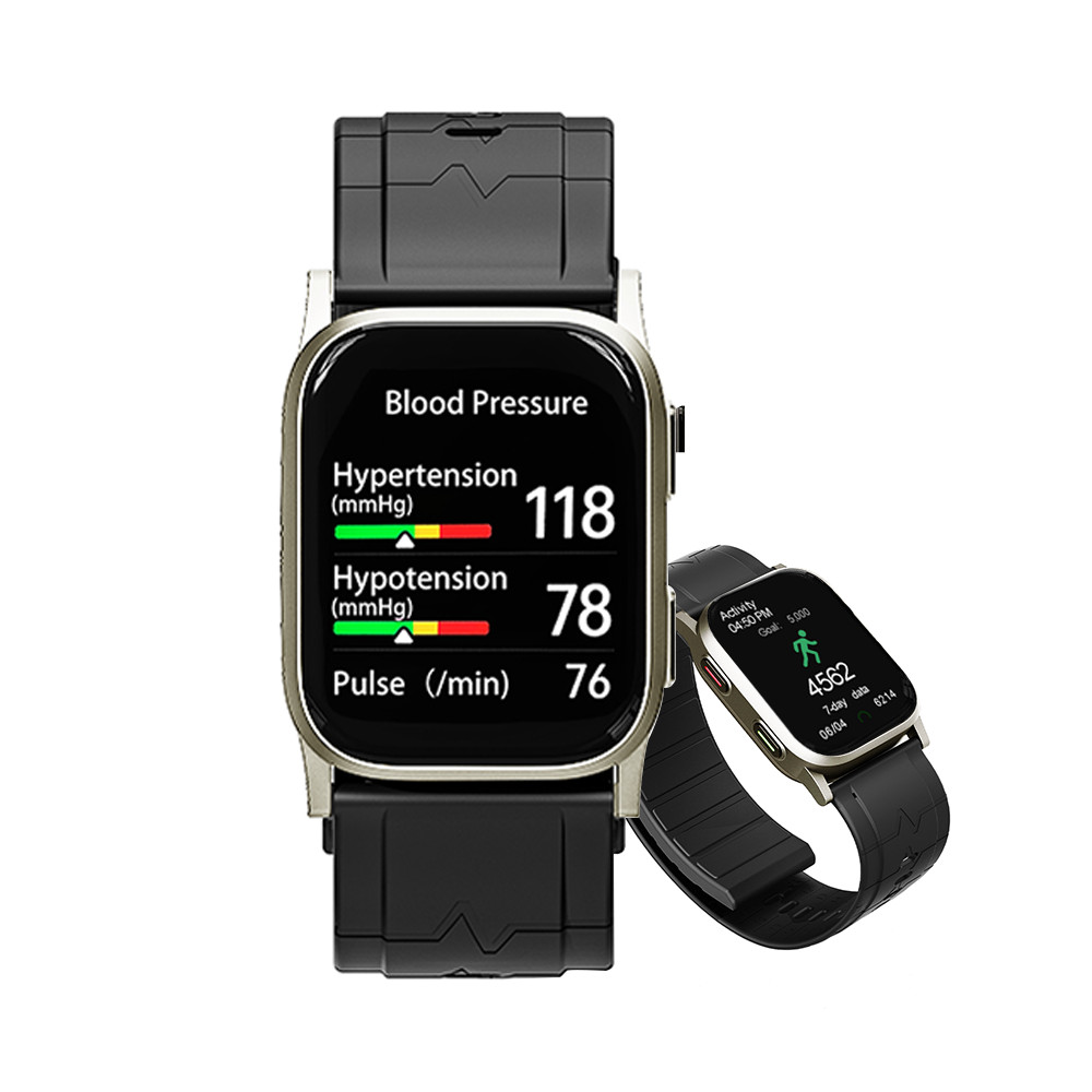 Gold Metal Blood Pressure & Health Matrix, fitnes Smartwatch, FDA 510(k) Cleared