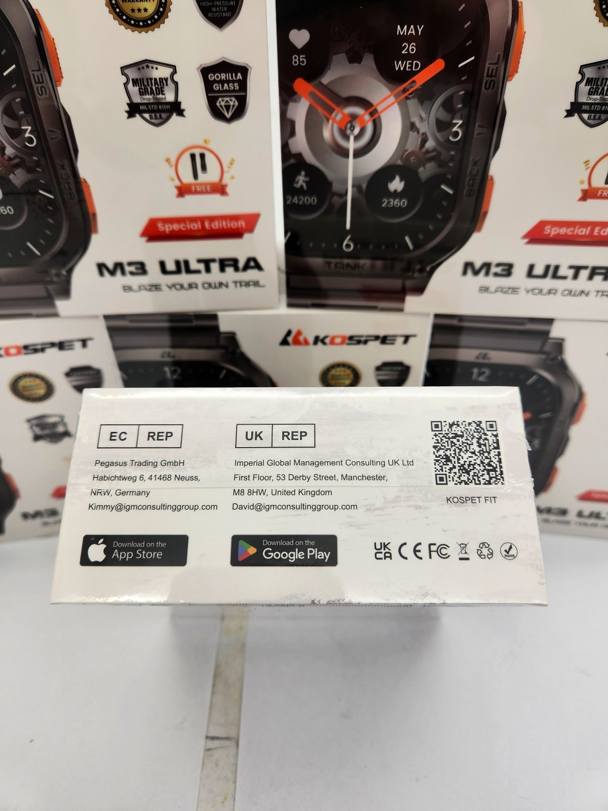 2024 KOSPET TANK M3 Ultra BLACK Special Edition GPS Smart Watch Sport NEW