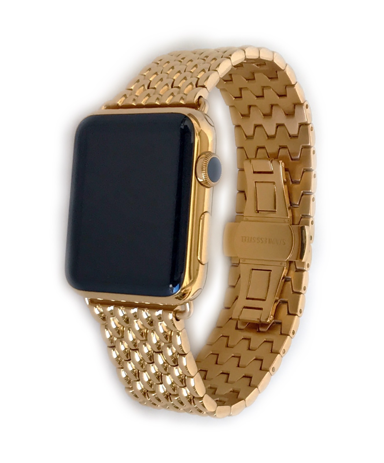 24K Gold Plated 42MM Apple Watch Gen 1 24K Gold Links Butterfly Band