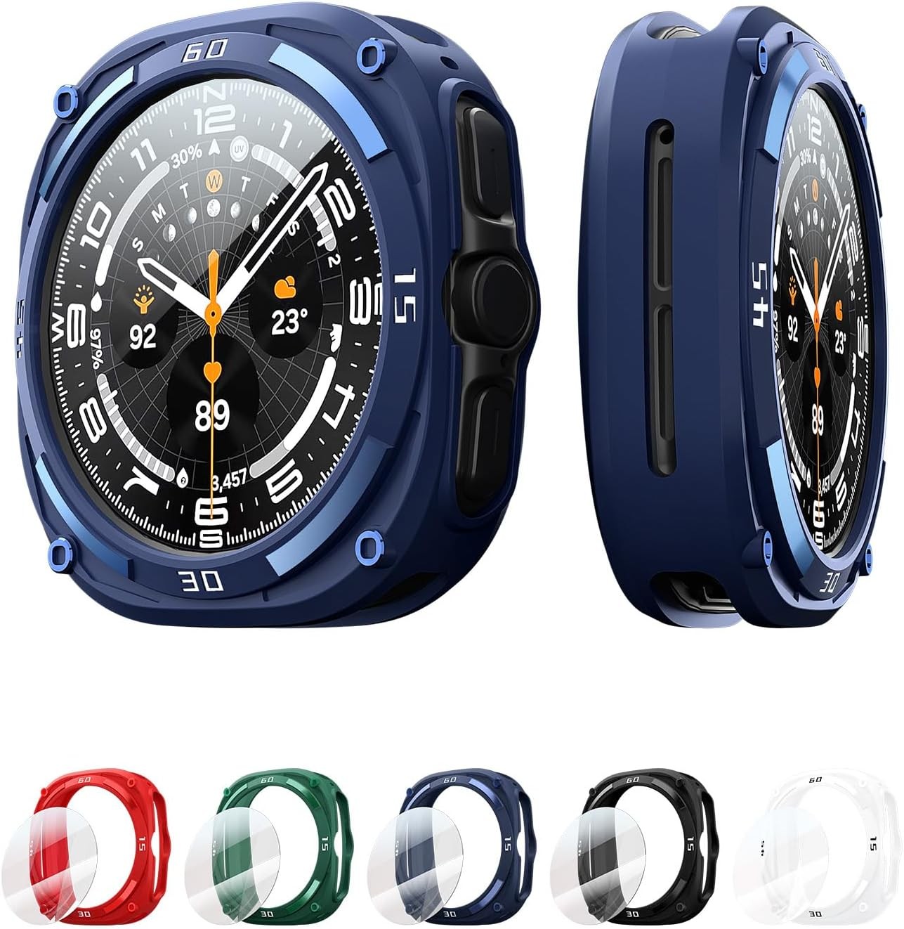 5 Pack Soft Rugged Bumper Case for Samsung Galaxy Watch Ultra 47mm – Multi Color