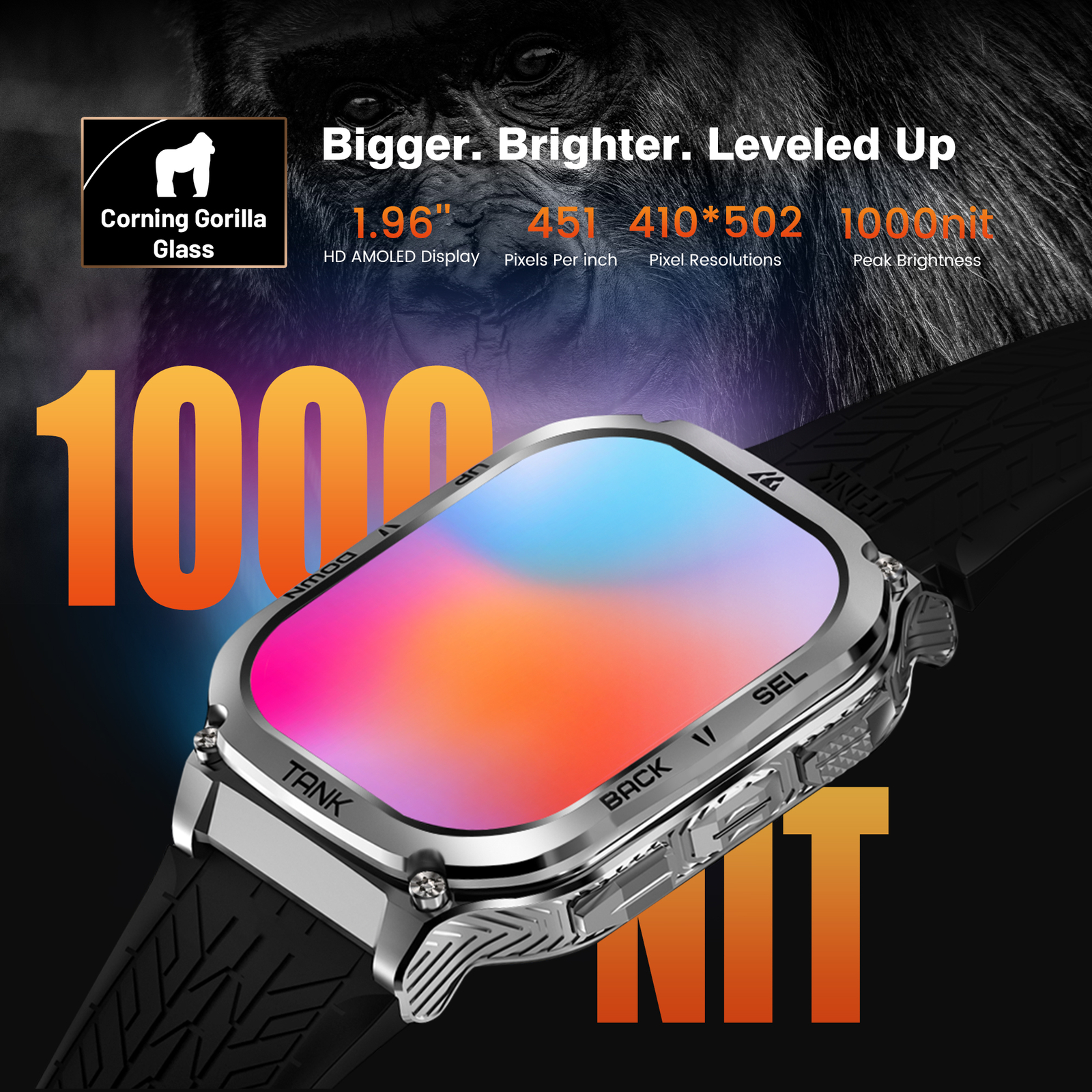 2024 KOSPET TANK M3 Smart Watch Men 50M Waterproof 480mAh Battery+Magnetic Strap