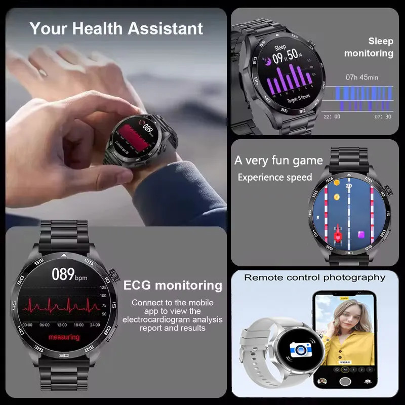 Men’s Smartwatch 2025 | 360×360 AMOLED Screen | Bluetooth Calls, GPS, NFC,