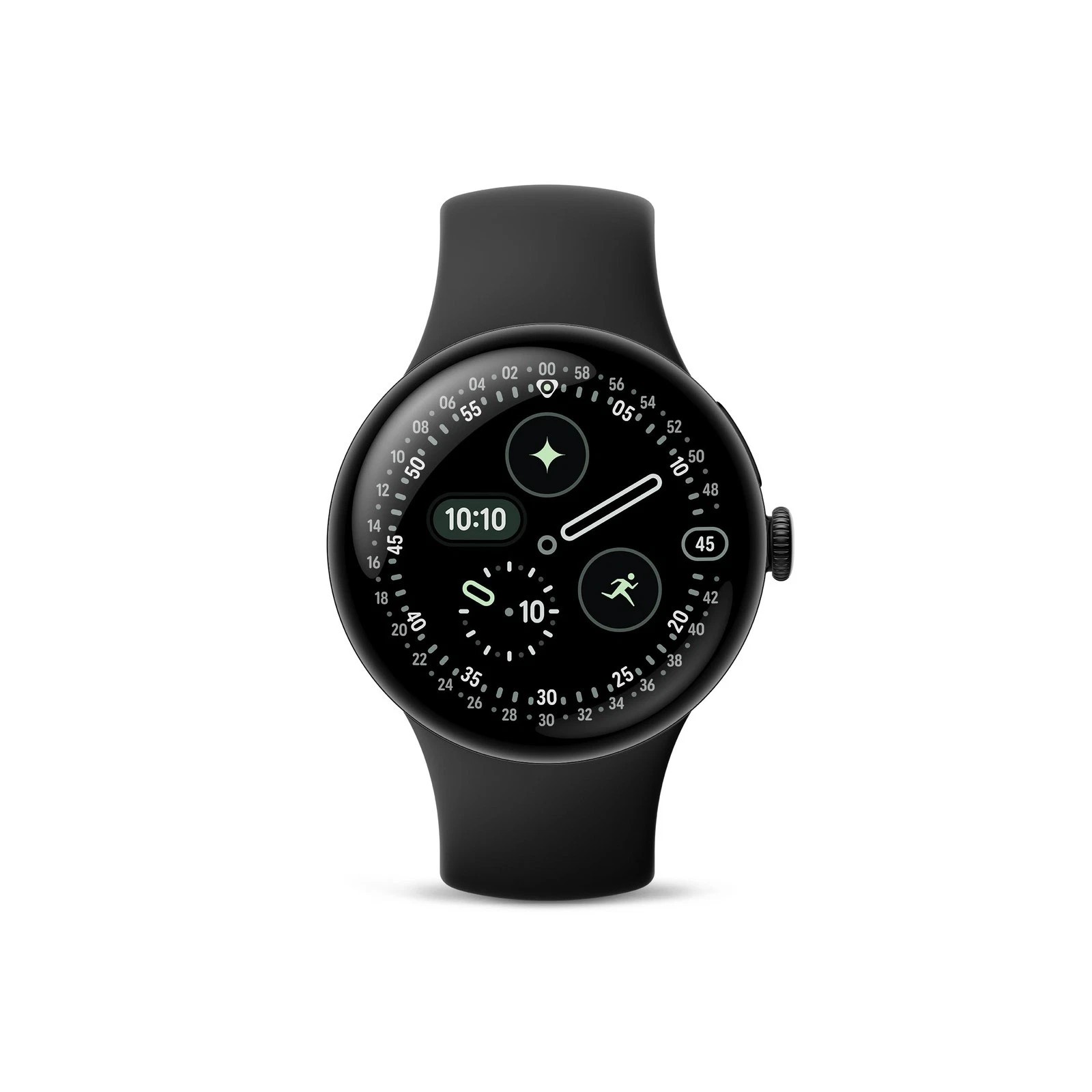 Google Pixel Watch 4 45mm Matte Black Aluminum w/Obsidian Sport (LTE)- Excellent