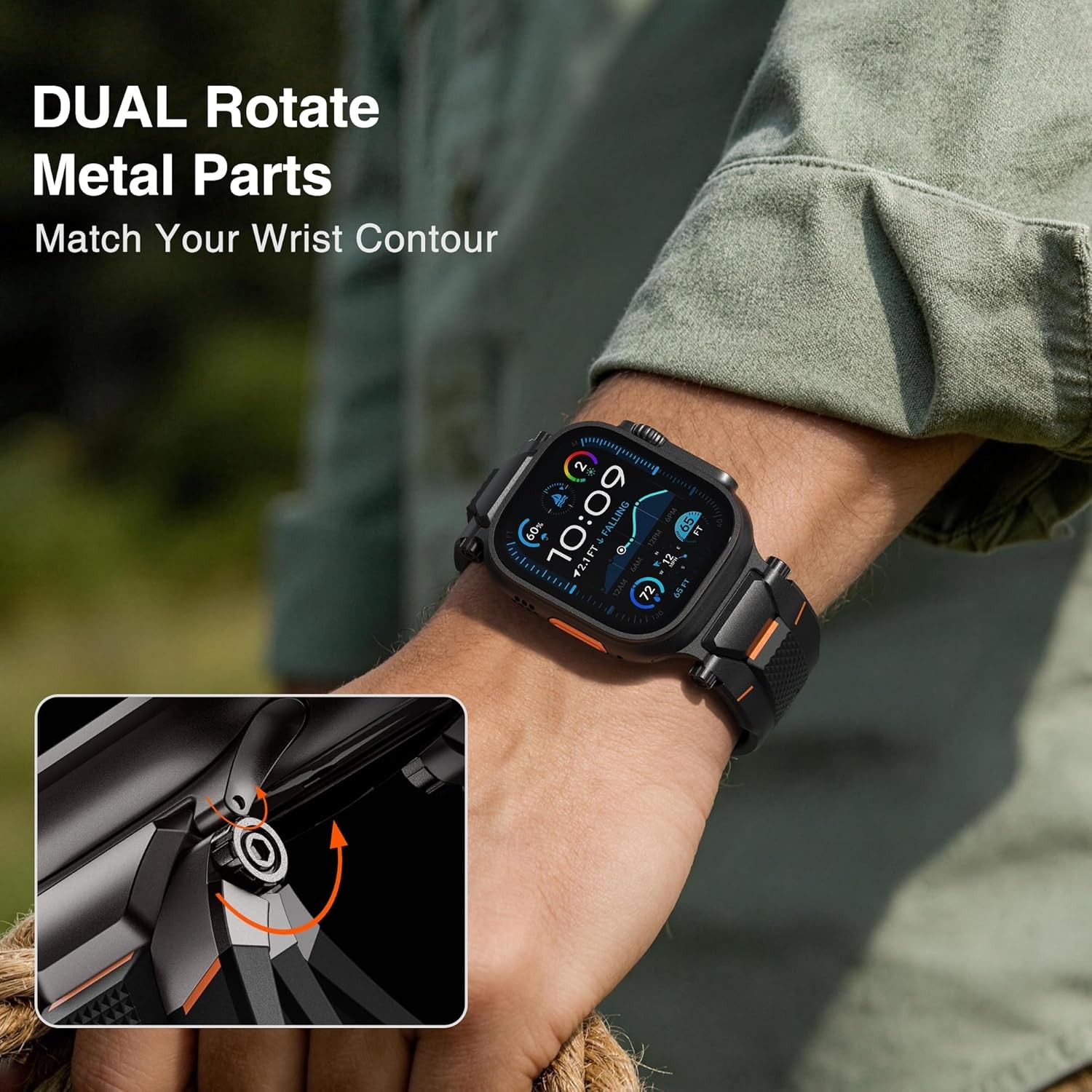 Waterproof TPU Strap Compatible with Apple Watch Ultra 49mm, Series 6 44mm