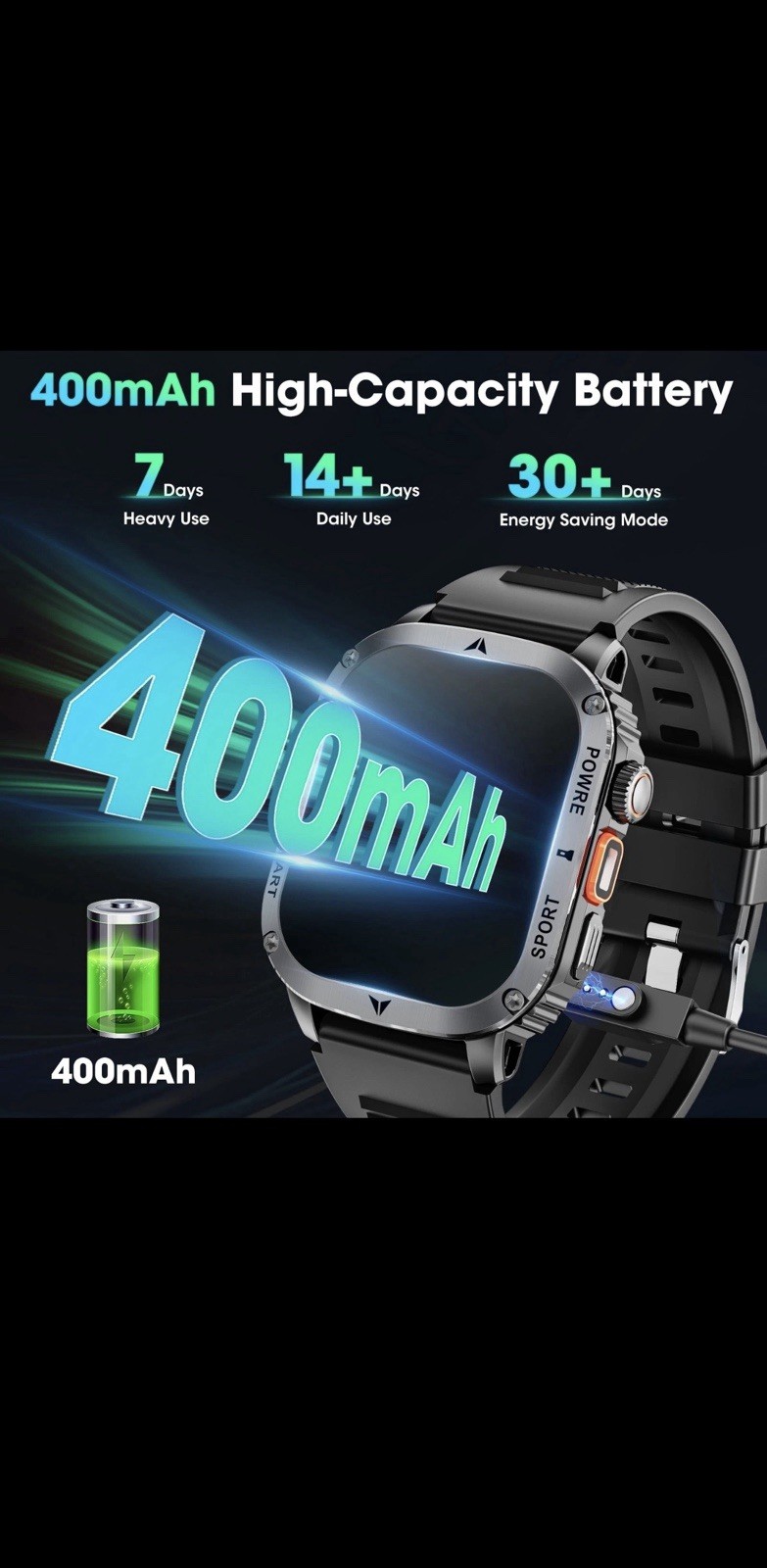 2.01″ Smart Watch Bluetooth Call Touch Screen many Sports Modes IP68 Android iOS