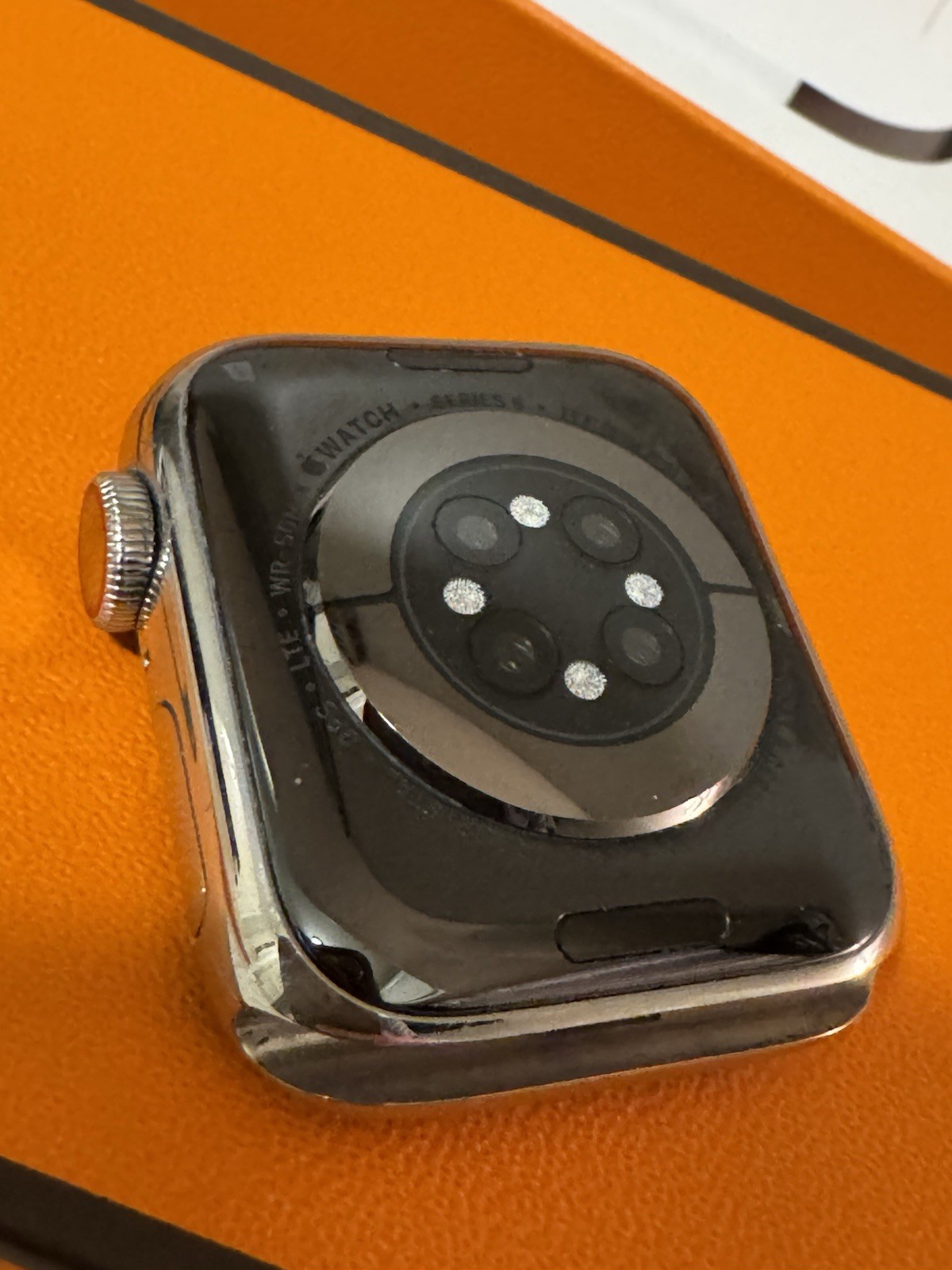 Hermes Series 6 Stainless Steel 40mm Apple Watch Cellular GPS Orange Sport Band