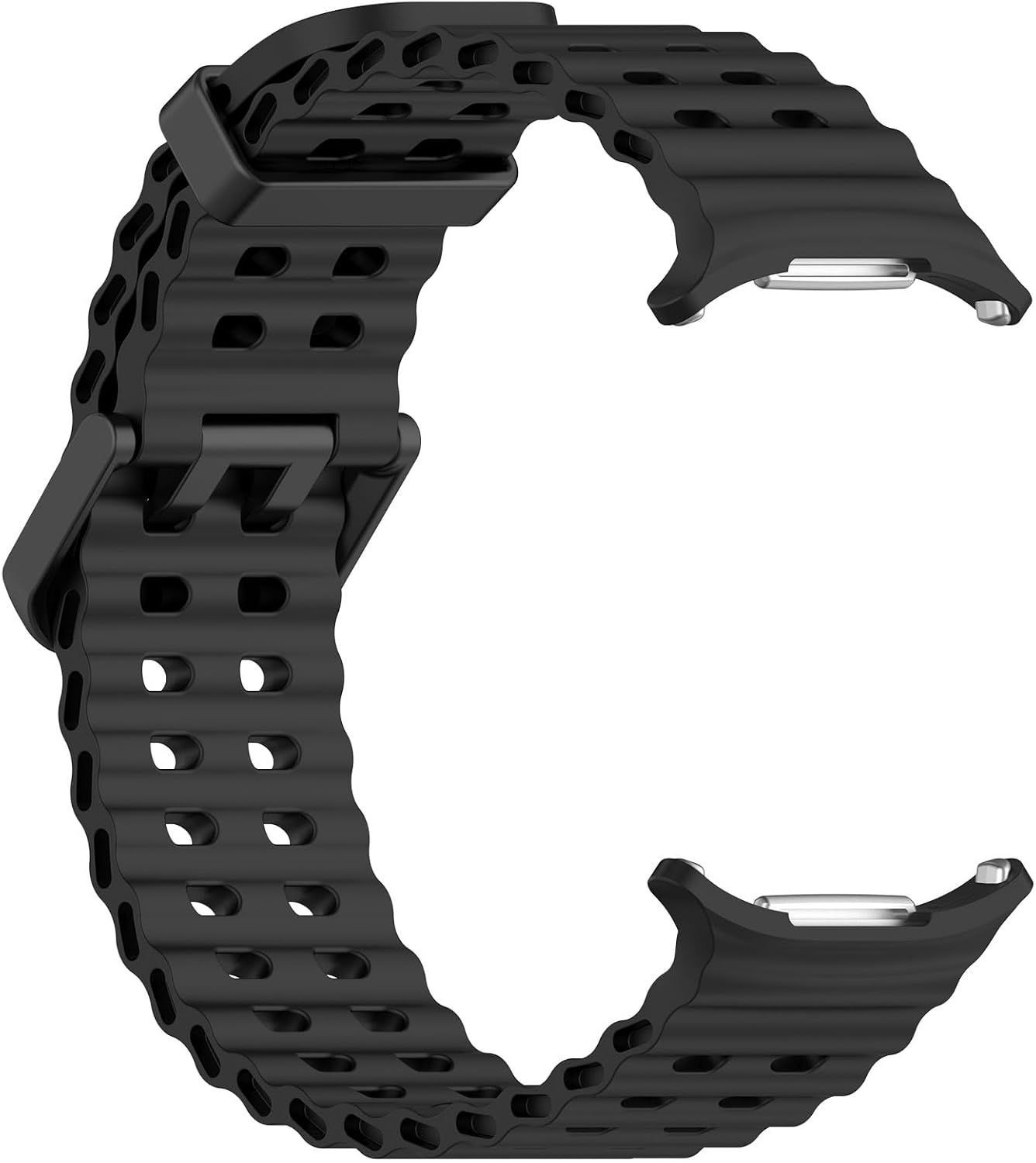 Black Soft Silicone Sport Band for Samsung Galaxy Watch Ultra 2 47mm – Replaceme